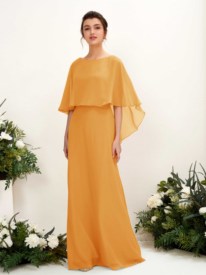 A-line Bateau Sleeveless Chiffon Bridesmaid Dress - Mango (81222002)