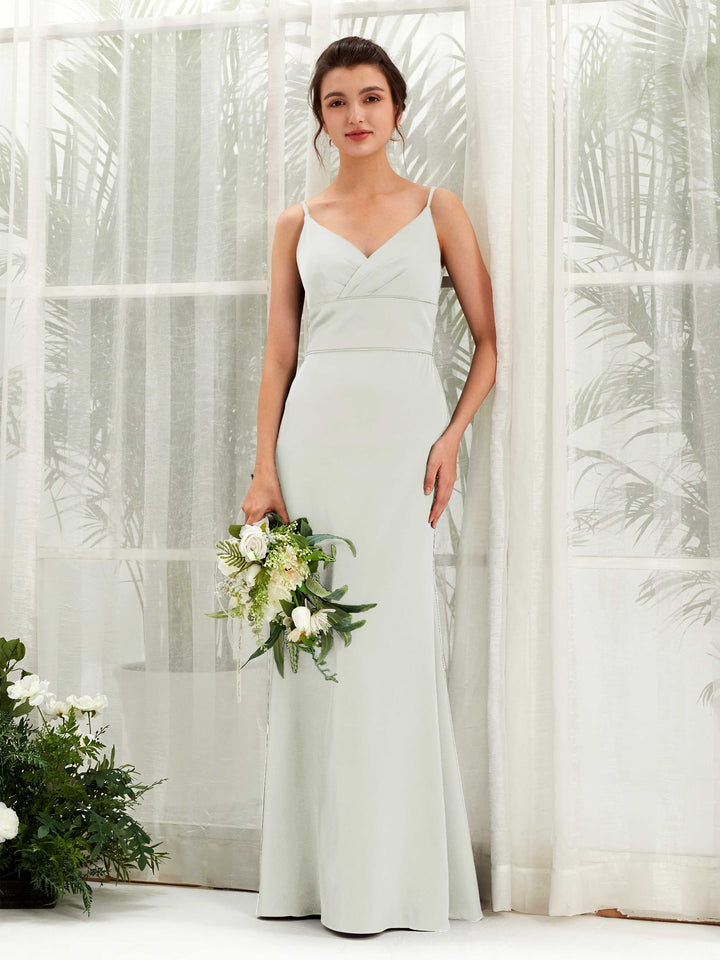 Spaghetti-straps Sweetheart Sleeveless Satin Bridesmaid Dress - Ivory (80223376)