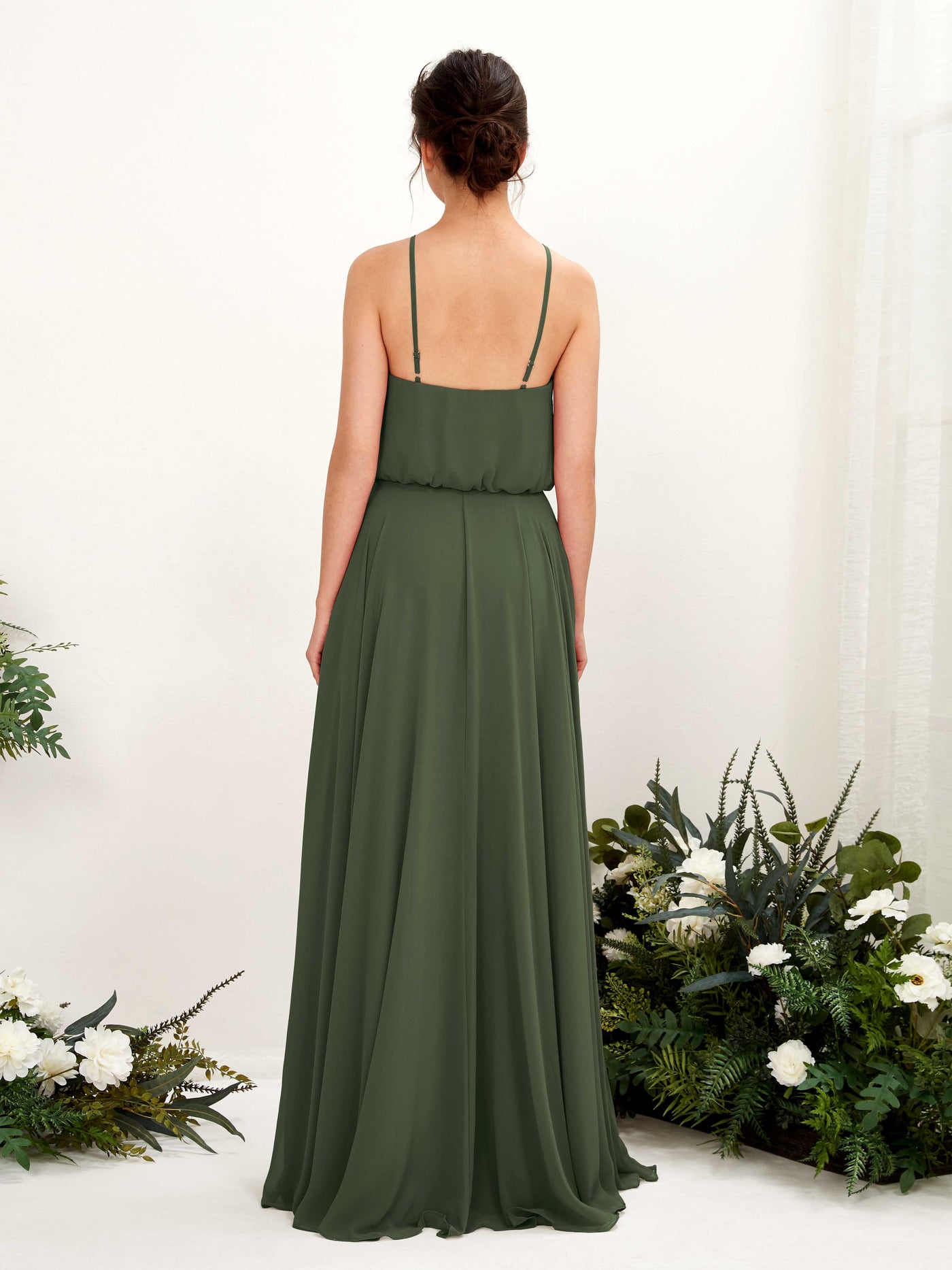 Bohemian Halter Spaghetti-straps Bridesmaid Dress - Martini Olive (81223407)#color_martini-olive