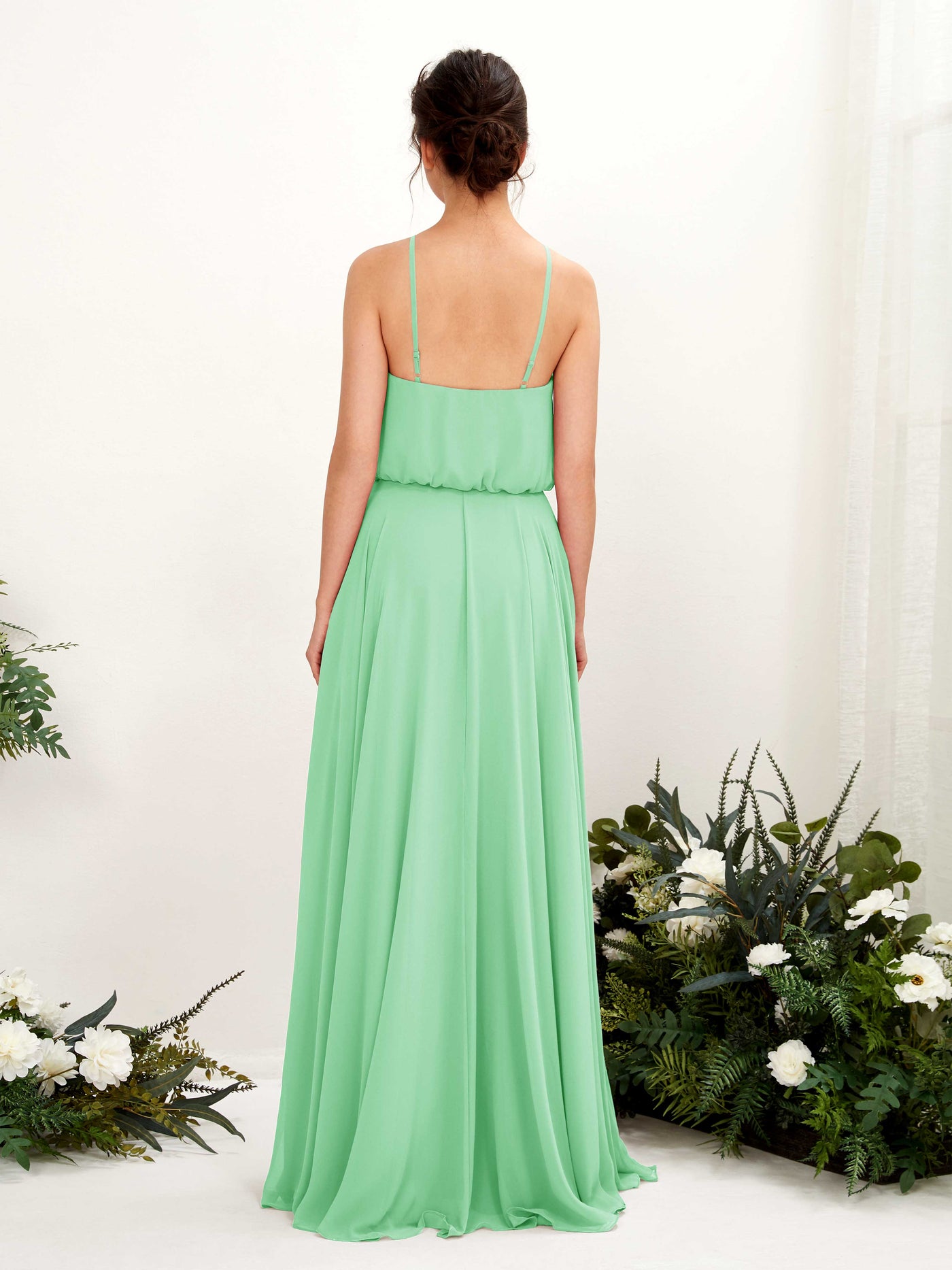 Bohemian Halter Spaghetti-straps Bridesmaid Dress - Mint Green (81223422)#color_mint-green