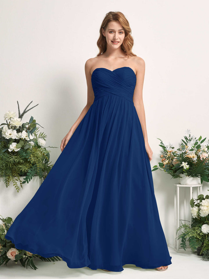 Carlyna Elma A-Line Royal Blue Bridesmaid Dress Maxi Sleeveless Sweetheart Dress 