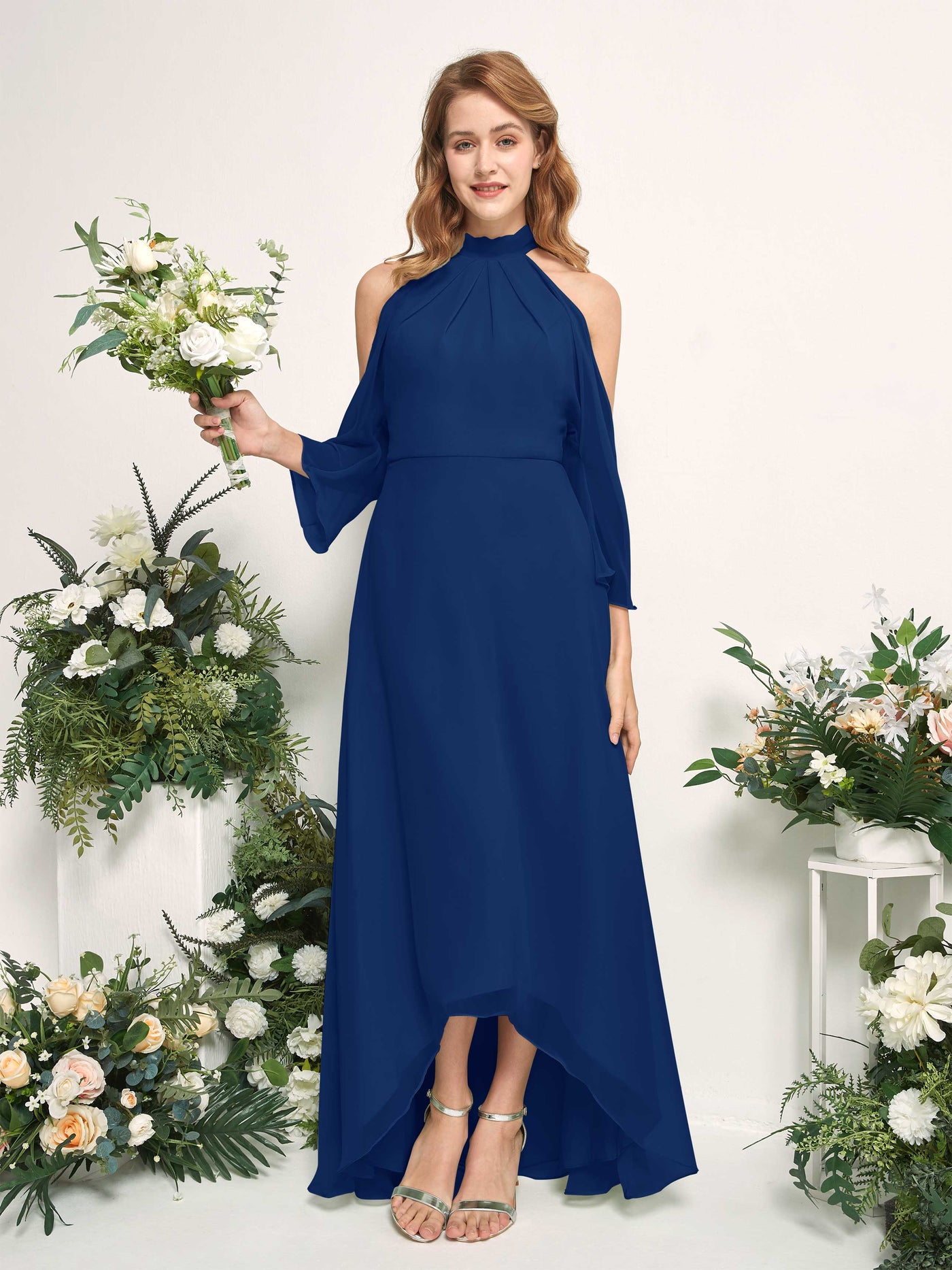 Carlyna Maxine A-Line Royal Blue Bridesmaid Dress Maxi Sleeveless Round Neck Dress #color_royal-blue