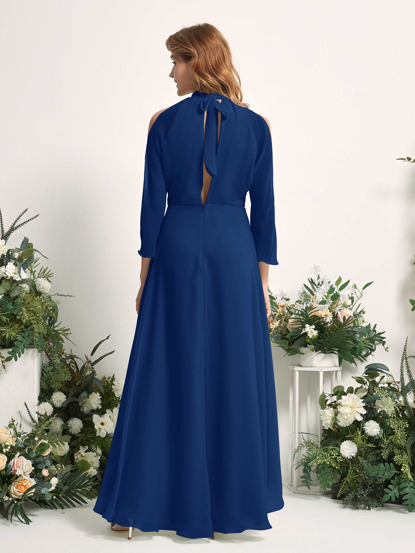 Carlyna Maxine A-Line Royal Blue Bridesmaid Dress Maxi Sleeveless Round Neck Dress #color_royal-blue