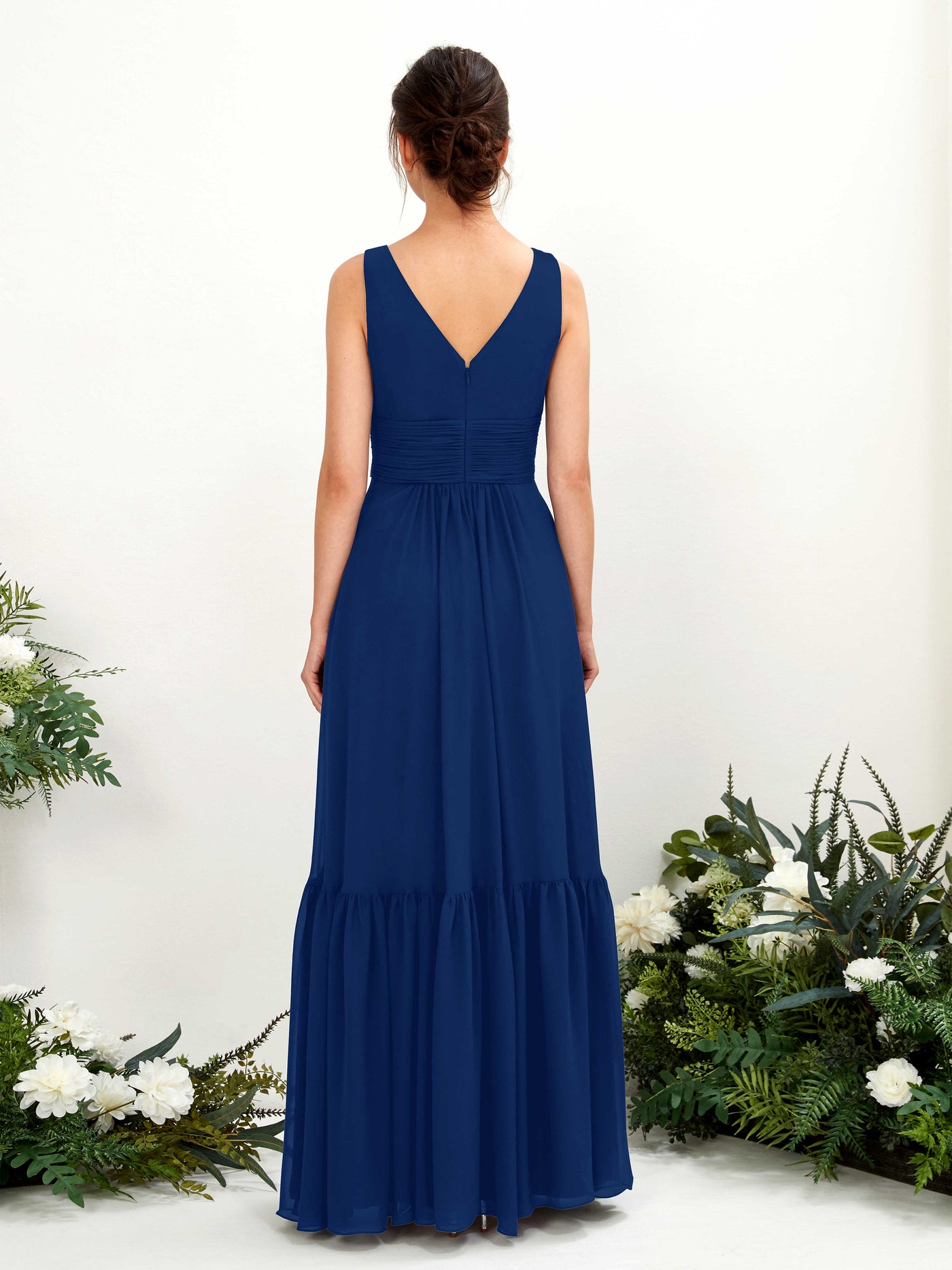 A-line Maternity Straps Sleeveless Chiffon Bridesmaid Dress - Royal Blue (80223737)#color_royal-blue