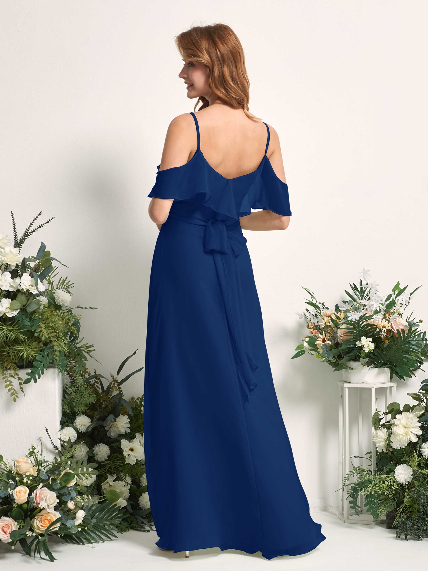 Carlyna Yvette A-Line Royal Blue Bridesmaid Dress Maxi Sleeveless V-Neck Dress #color_royal-blue