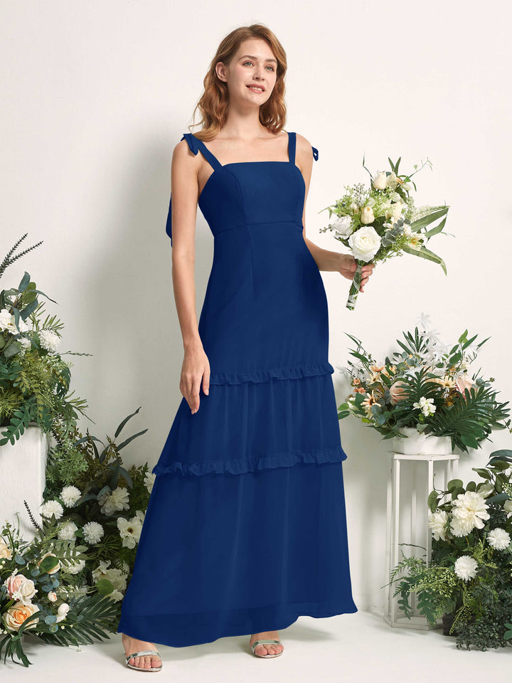Carlyna Kaiya A-Line Royal Blue Bridesmaid Dress Maxi Sleeveless Straight Dress 