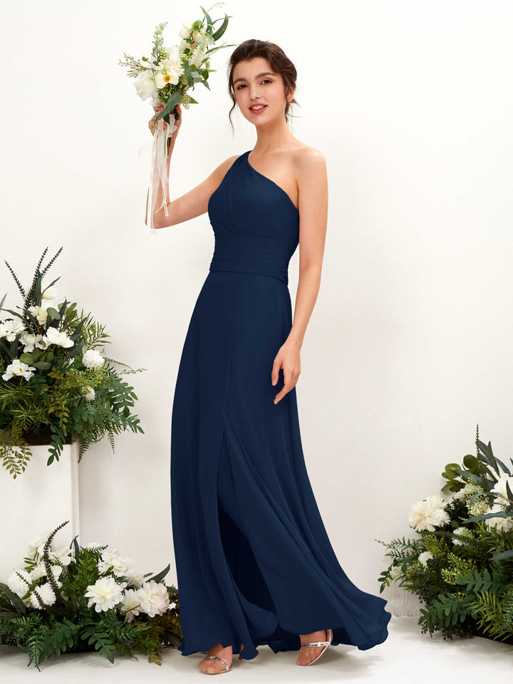 A-line One Shoulder Sleeveless Bridesmaid Dress (81224713)