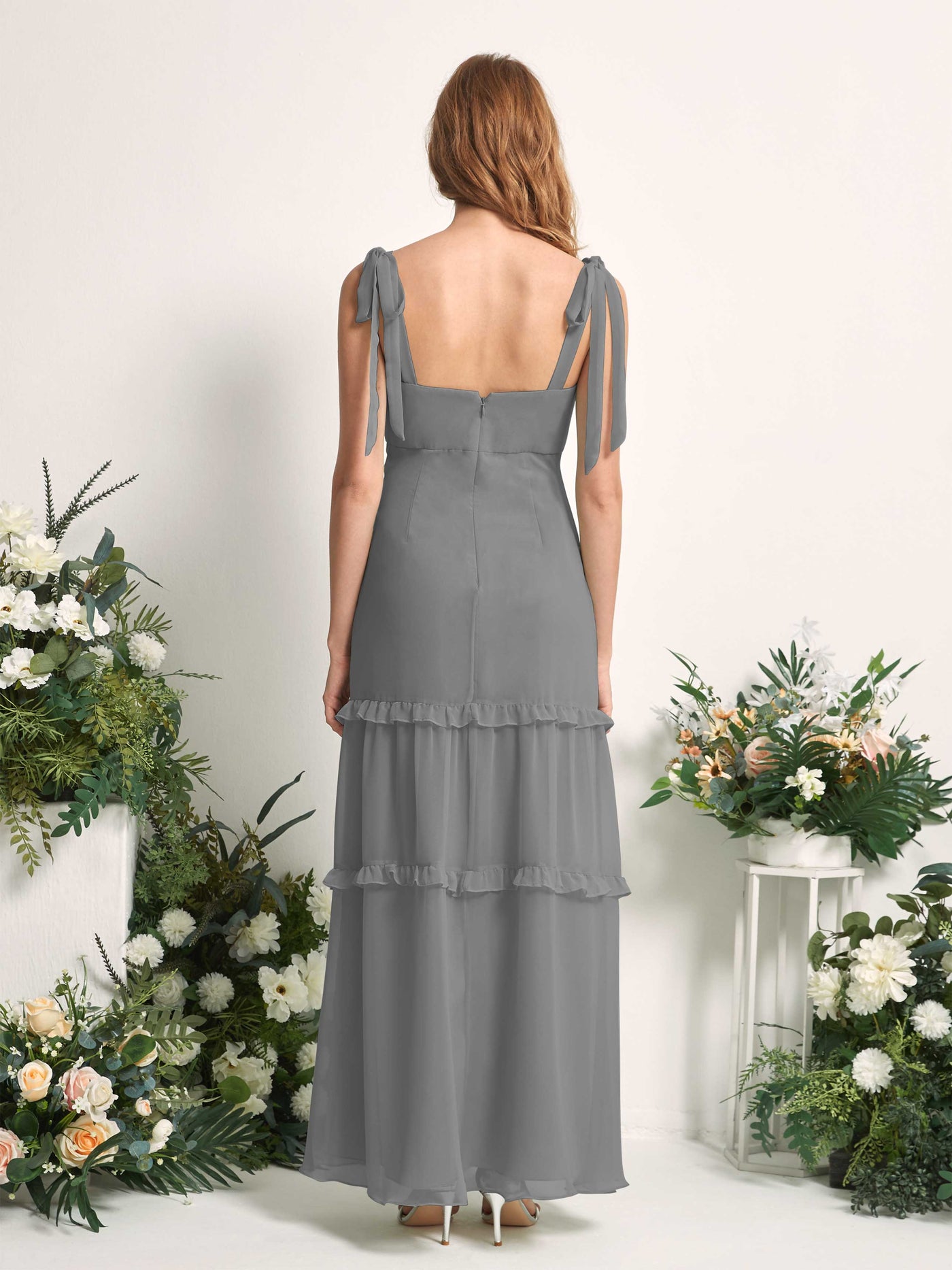 Carlyna Kaiya A-Line Steel Gray Bridesmaid Dress Maxi Sleeveless Straight Dress #color_steel-gray