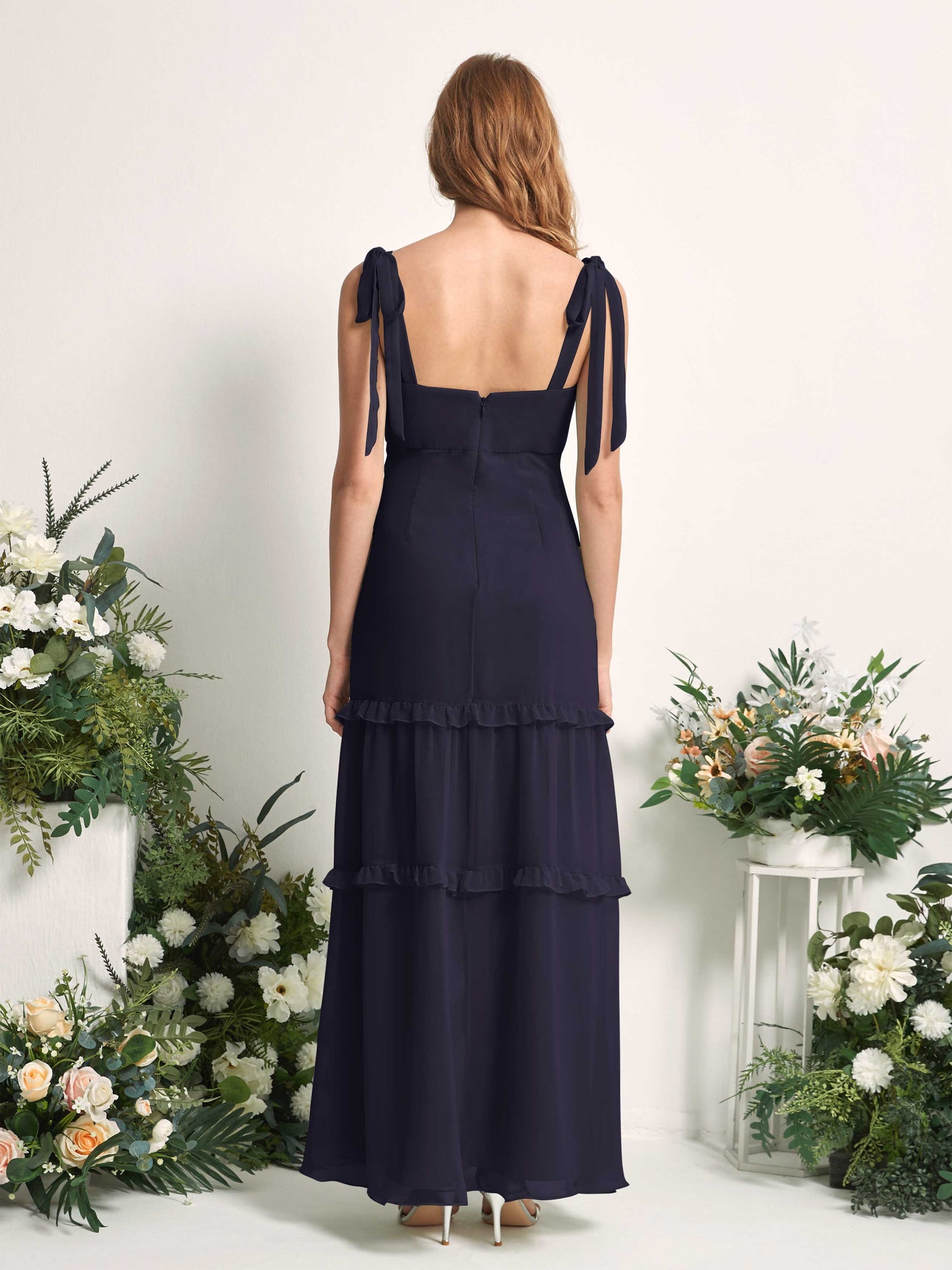 Carlyna Kaiya A-Line Dark Navy Bridesmaid Dress Maxi Sleeveless Straight Dress #color_dark-navy