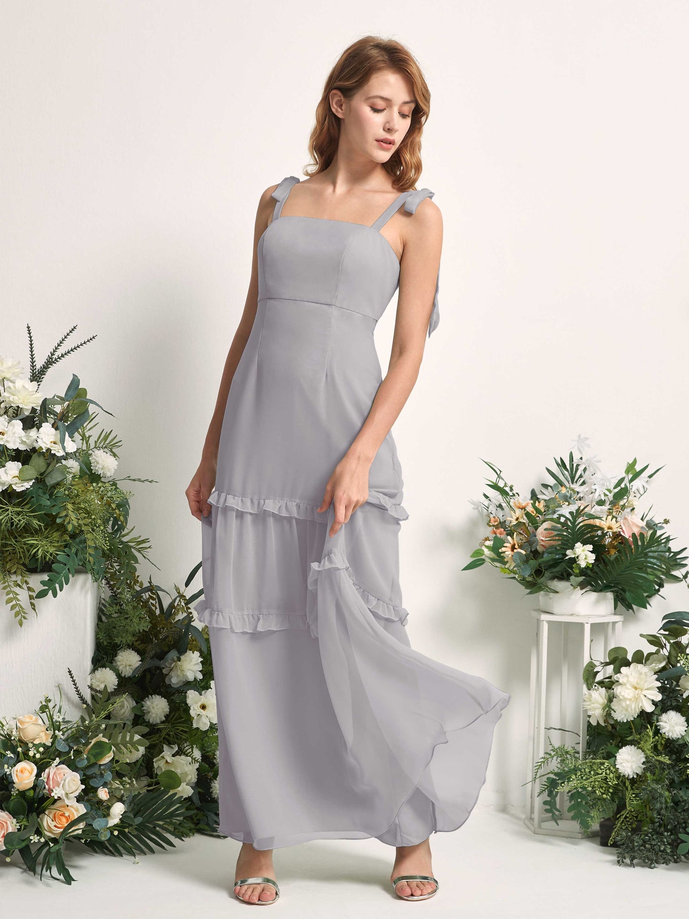 Carlyna Kaiya A-Line Dove Bridesmaid Dress Maxi Sleeveless Straight Dress #color_dove