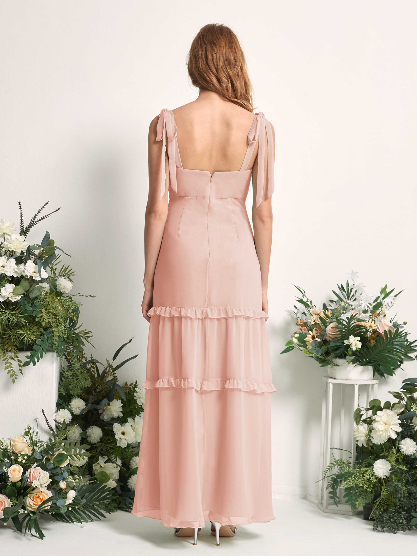 Bridesmaid Dress Chiffon Straps Full Length Sleeveless Wedding Party Dress - Pearl Pink (81227508)#color_pearl-pink