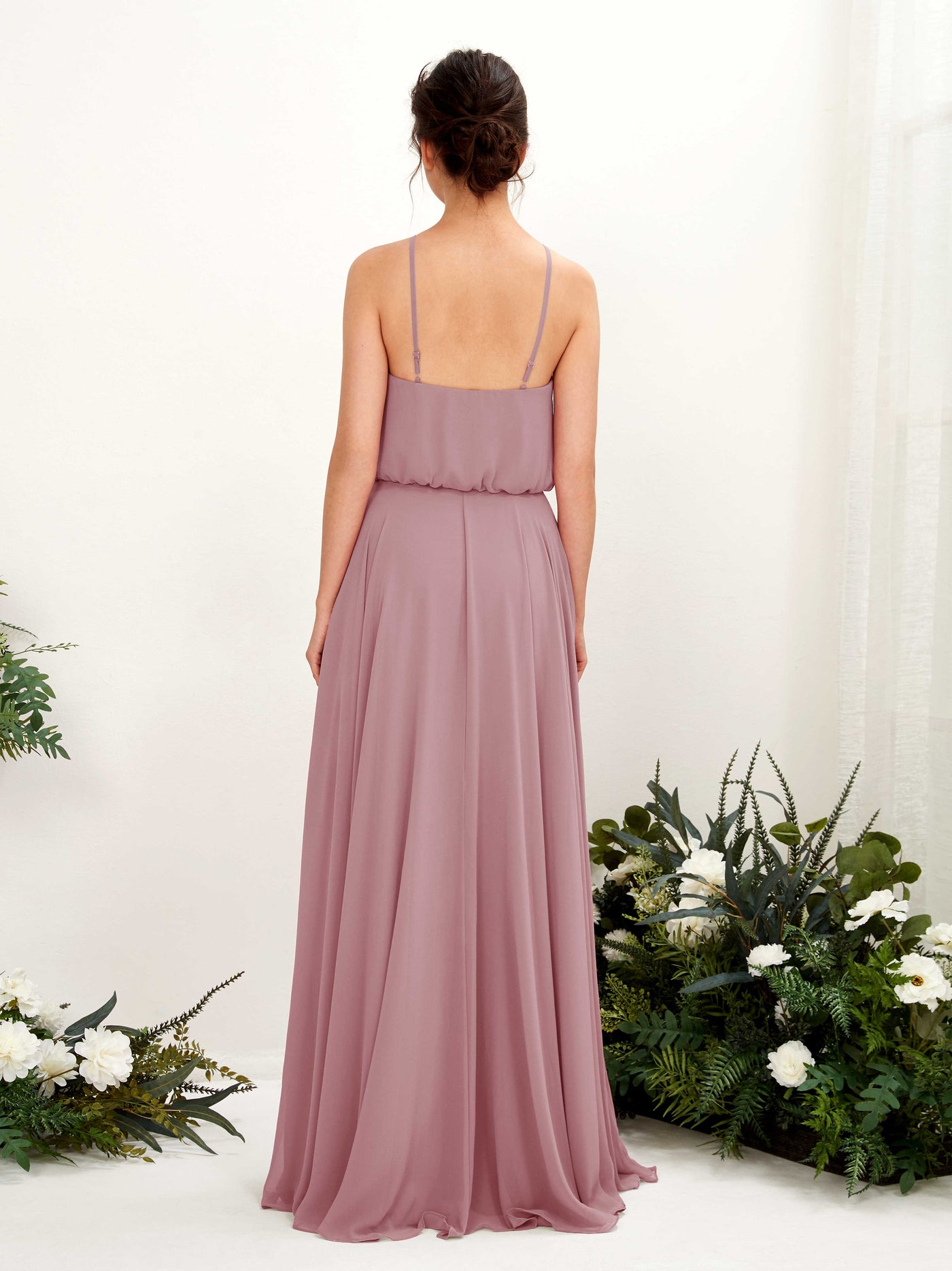 Bohemian Halter Spaghetti-straps Bridesmaid Dress - Vintage Mauve (81223401)#color_vintage-mauve