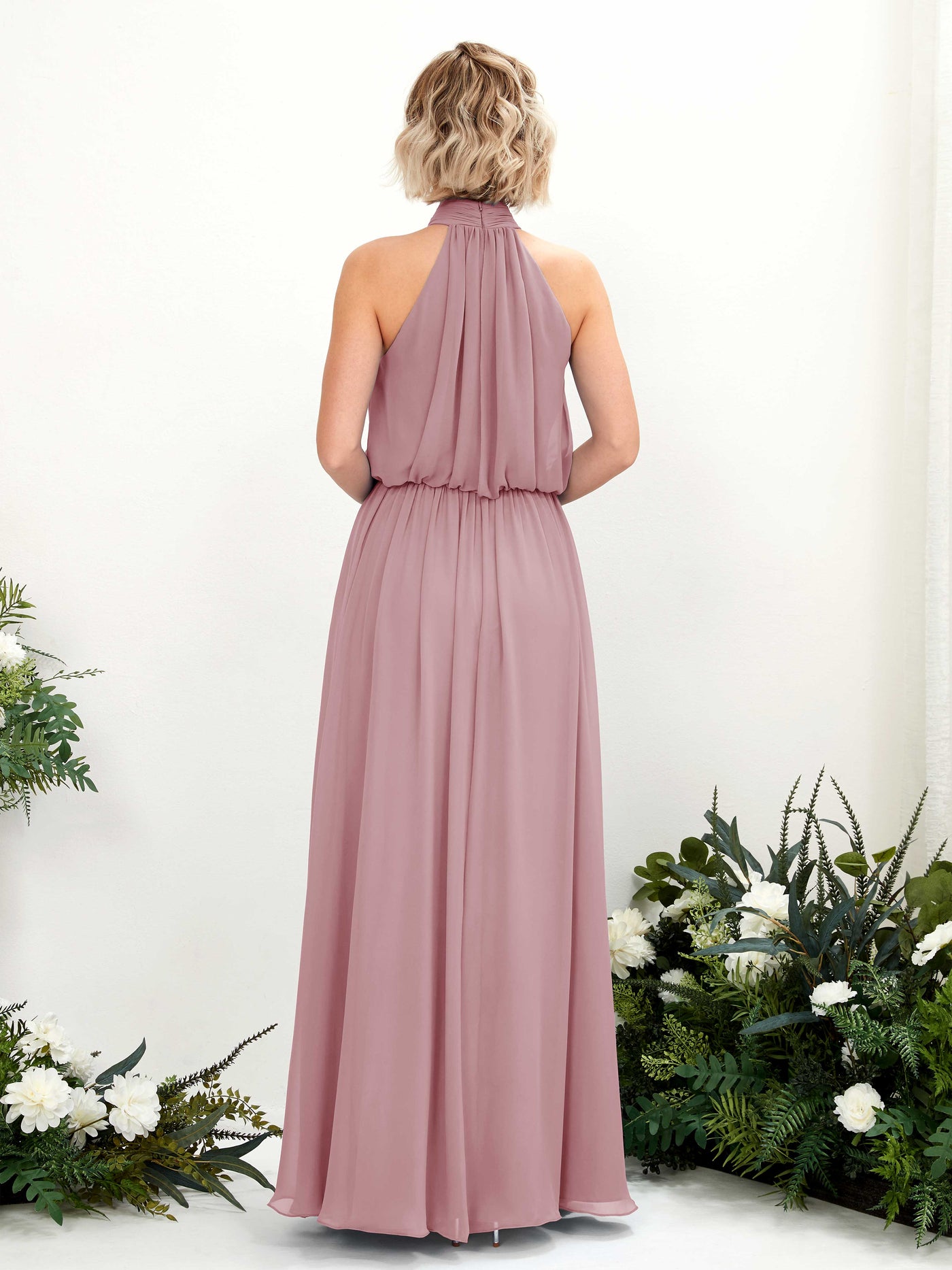 Halter Sleeveless Chiffon Bridesmaid Dress - Vintage Mauve (81222901)#color_vintage-mauve