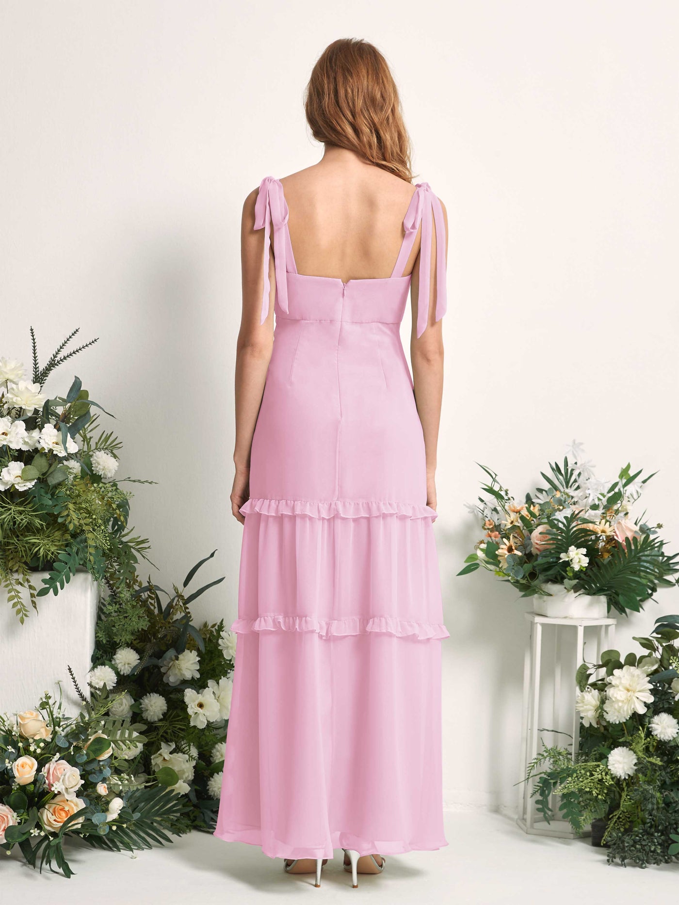 Carlyna Kaiya A-Line Candy Pink Bridesmaid Dress Maxi Sleeveless Straight Dress #color_candy-pink