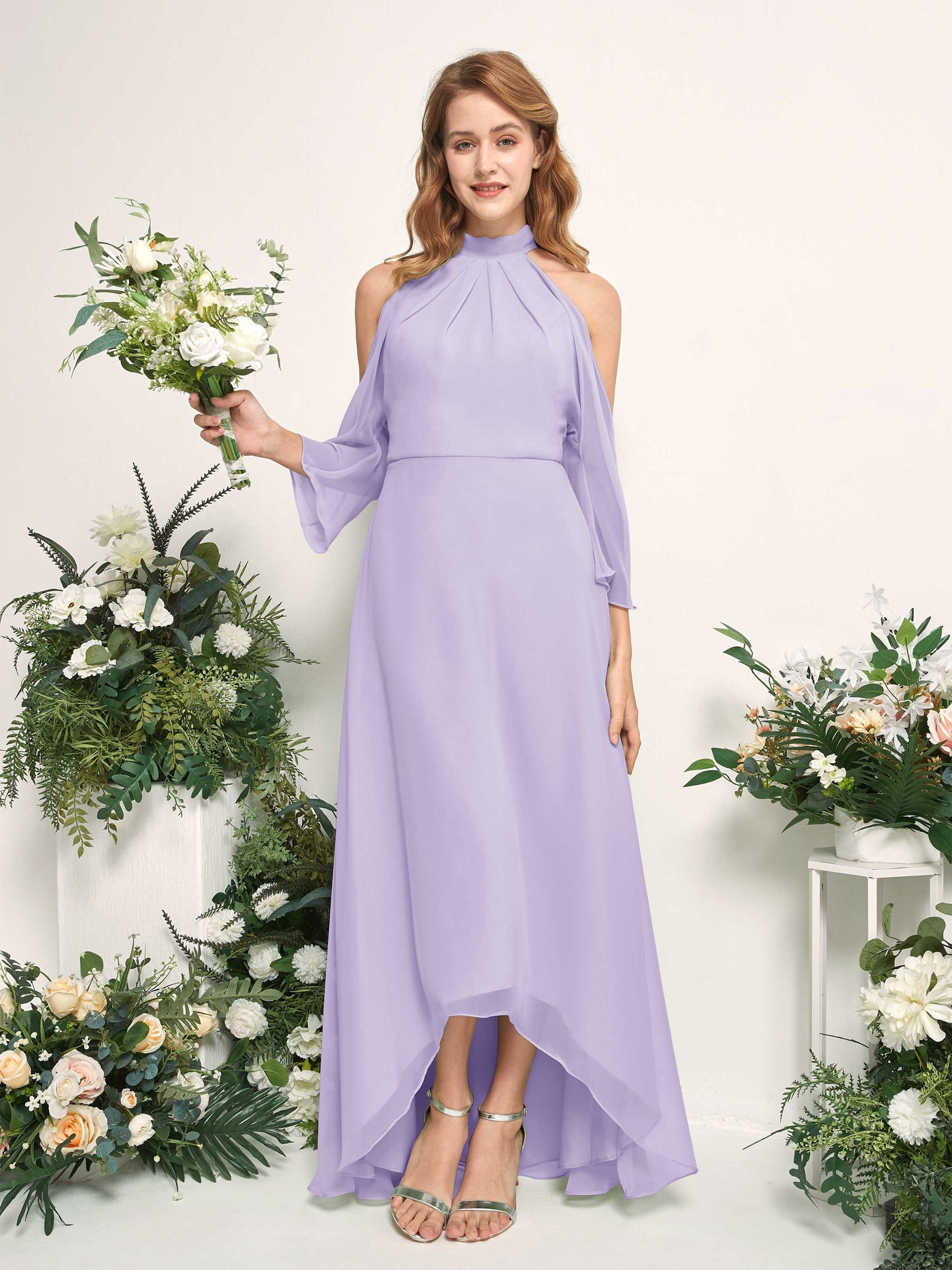 Carlyna Maxine A-Line Lilac Bridesmaid Dress Maxi Sleeveless Round Neck Dress #color_lilac