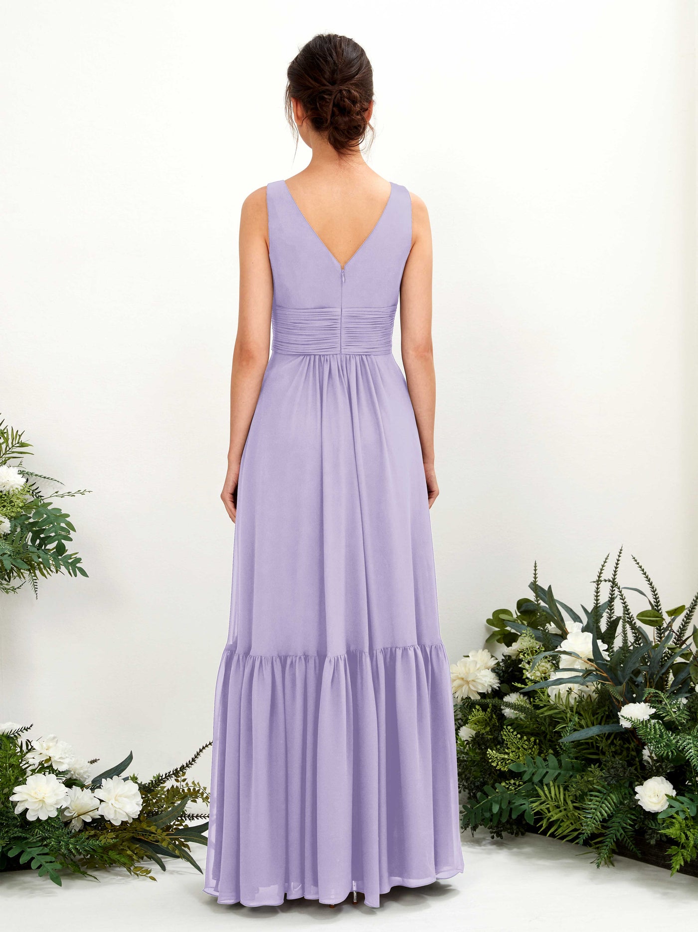 A-line Maternity Straps Sleeveless Chiffon Bridesmaid Dress - Lilac (80223714)#color_lilac