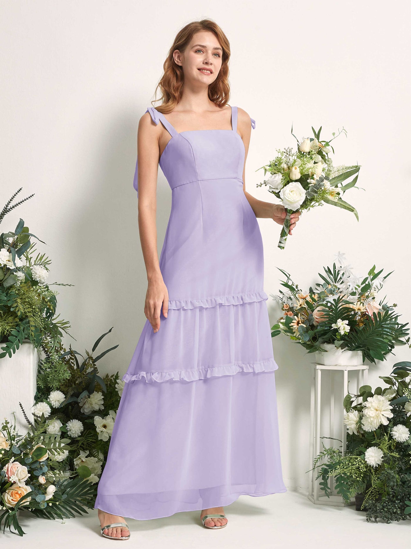 Carlyna Kaiya A-Line Lilac Bridesmaid Dress Maxi Sleeveless Straight Dress #color_lilac