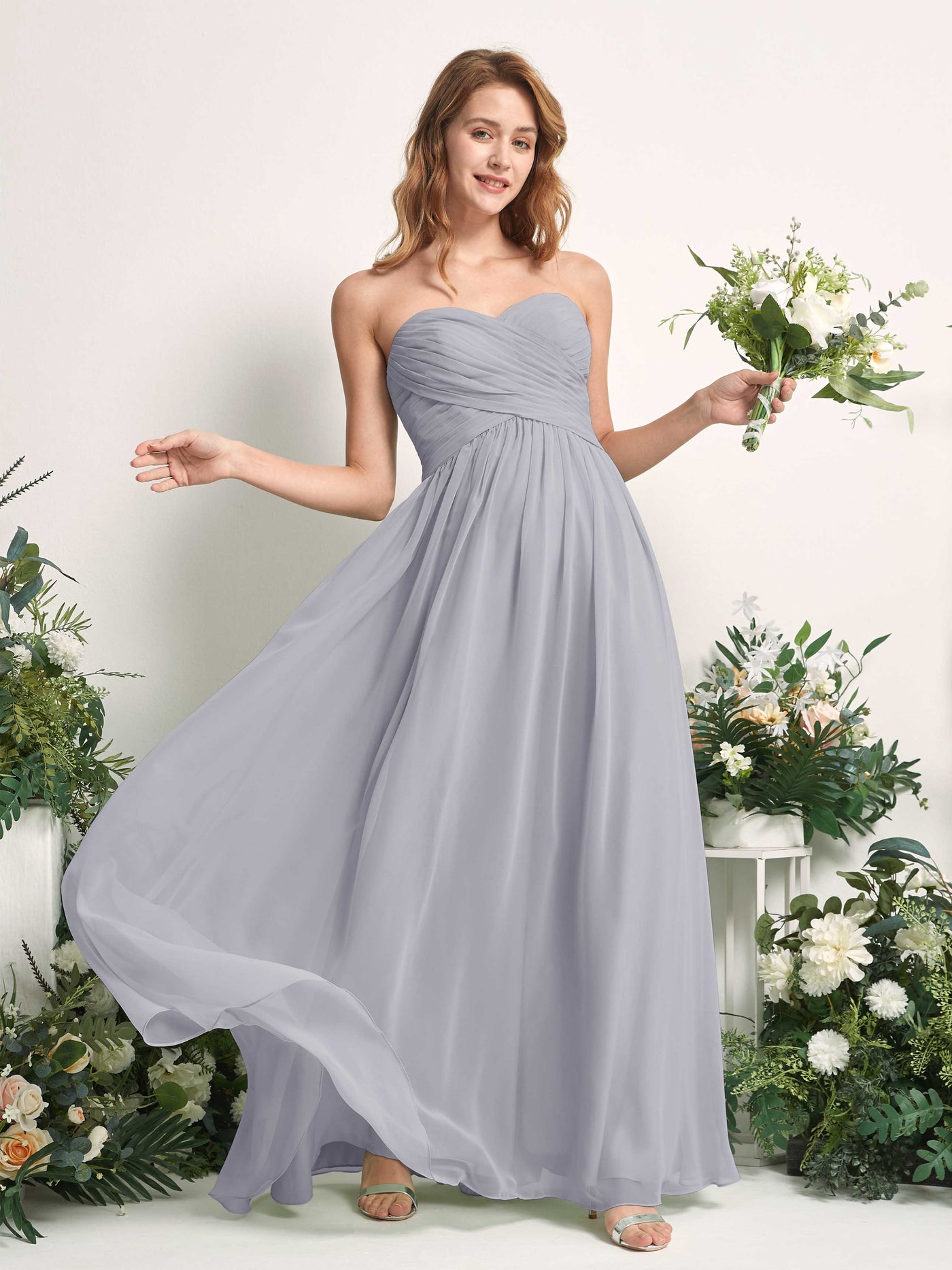 Bridesmaid Dress A-line Chiffon Sweetheart Full Length Sleeveless Wedding Party Dress - Dusty Lavender (81226903)#color_dusty-lavender