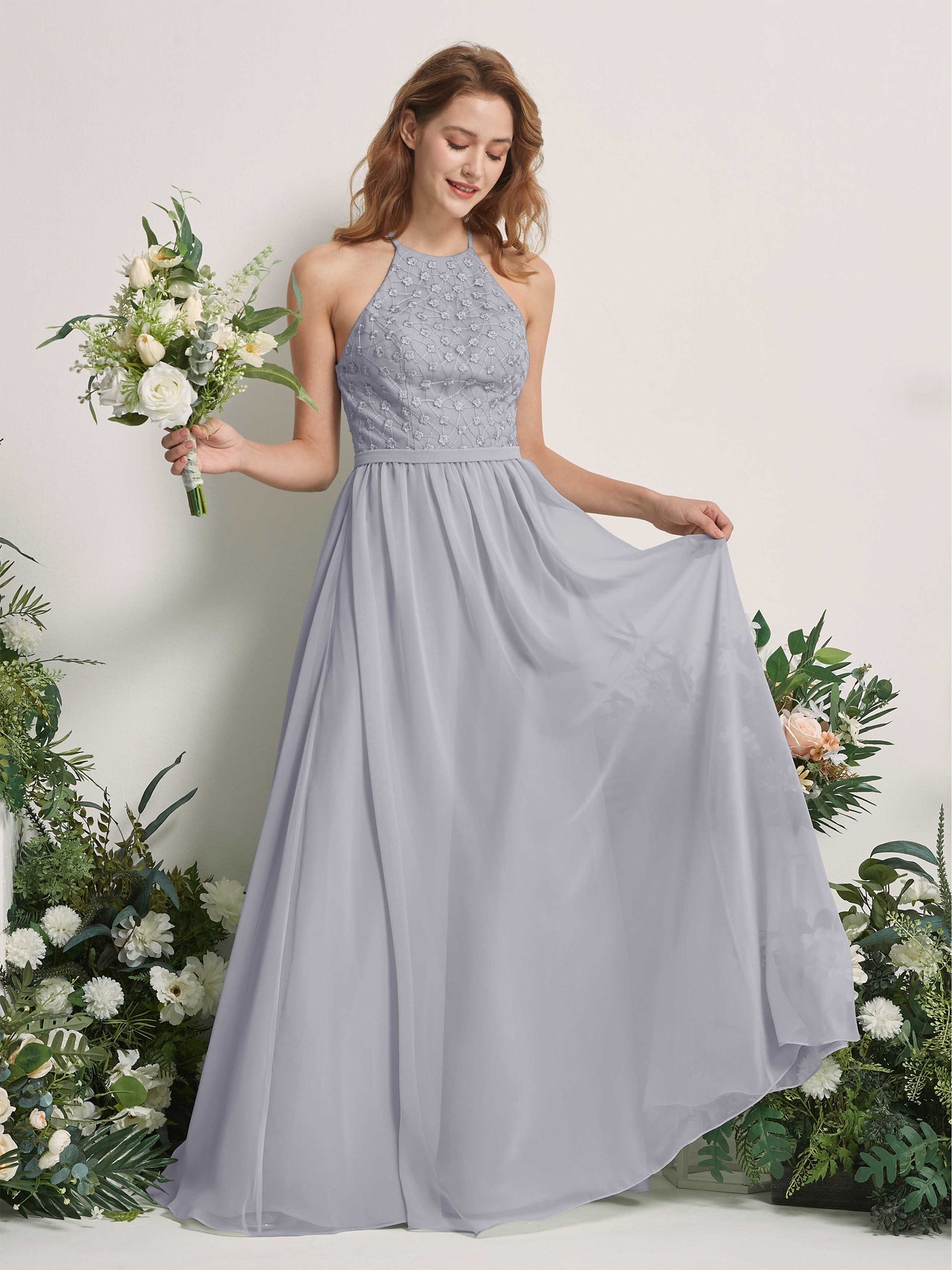 Light grey clearance chiffon dress