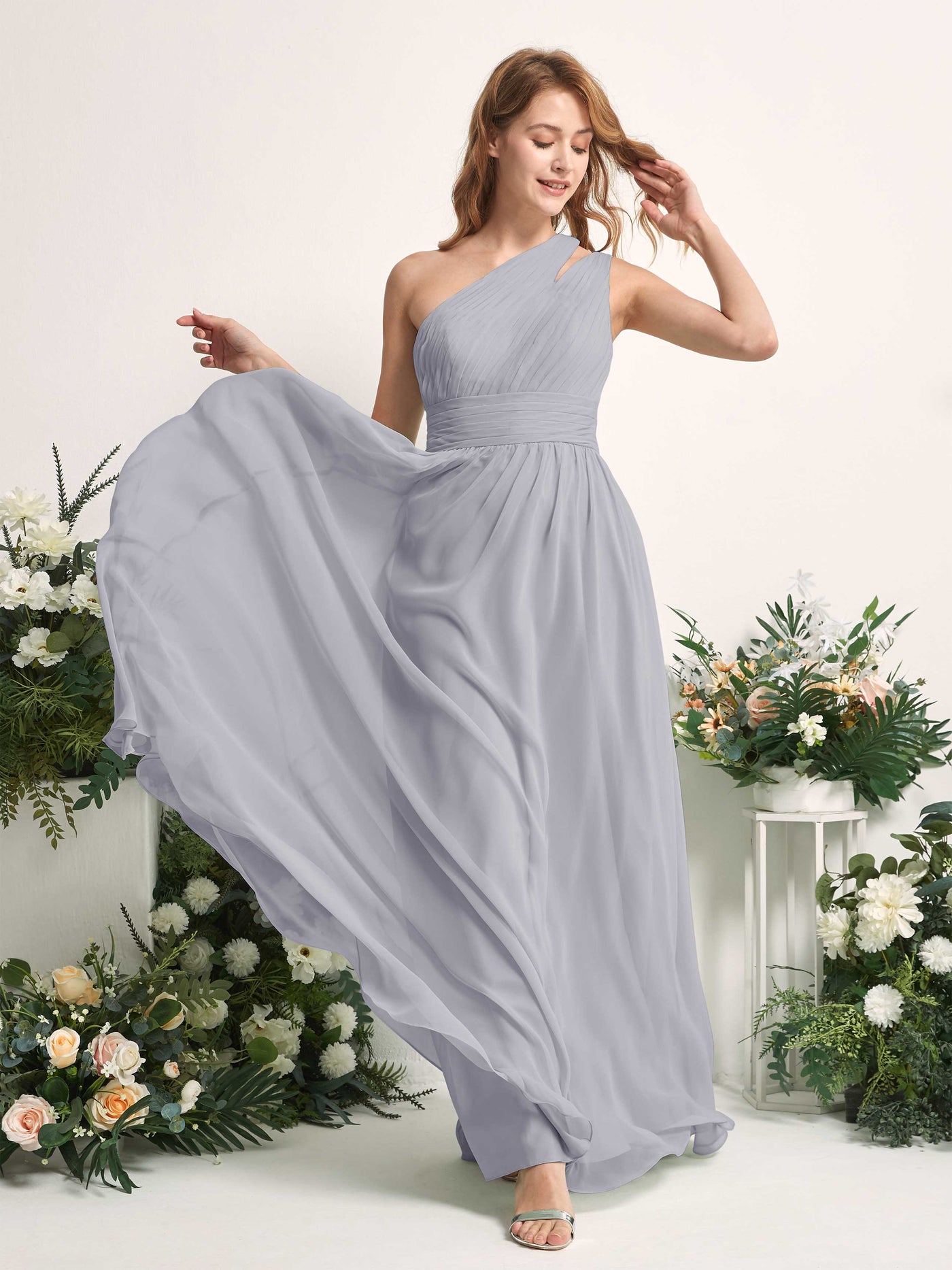 Carlyna Evelyn A-Line Dusty Lavender Bridesmaid Dress Maxi Sleeveless One Shoulder Dress #color_dusty-lavender