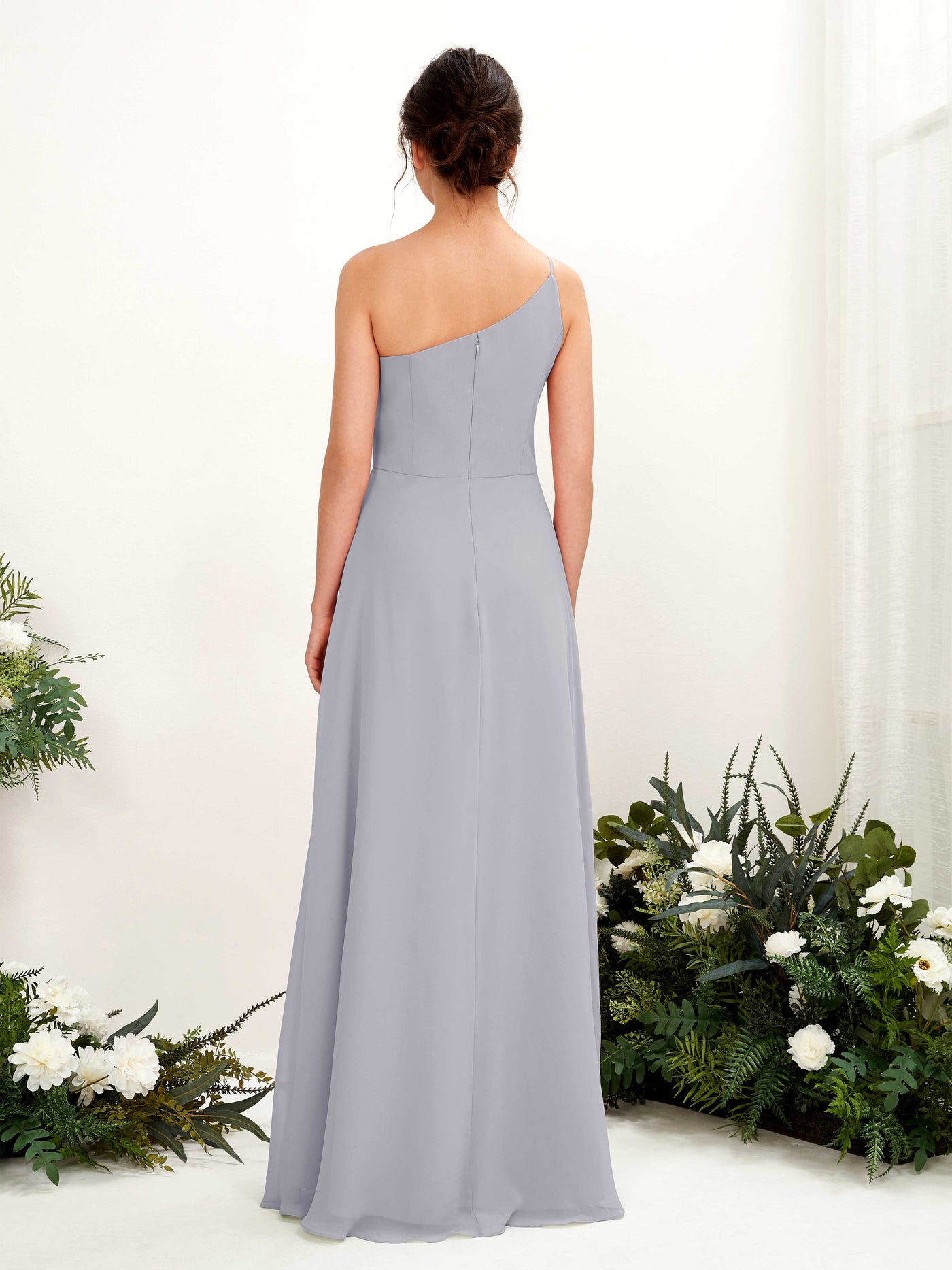 Carlyna Crystal A-Line Dusty Lavender Bridesmaid Dress Maxi Sleeveless One Shoulder Dress #color_dusty-lavender