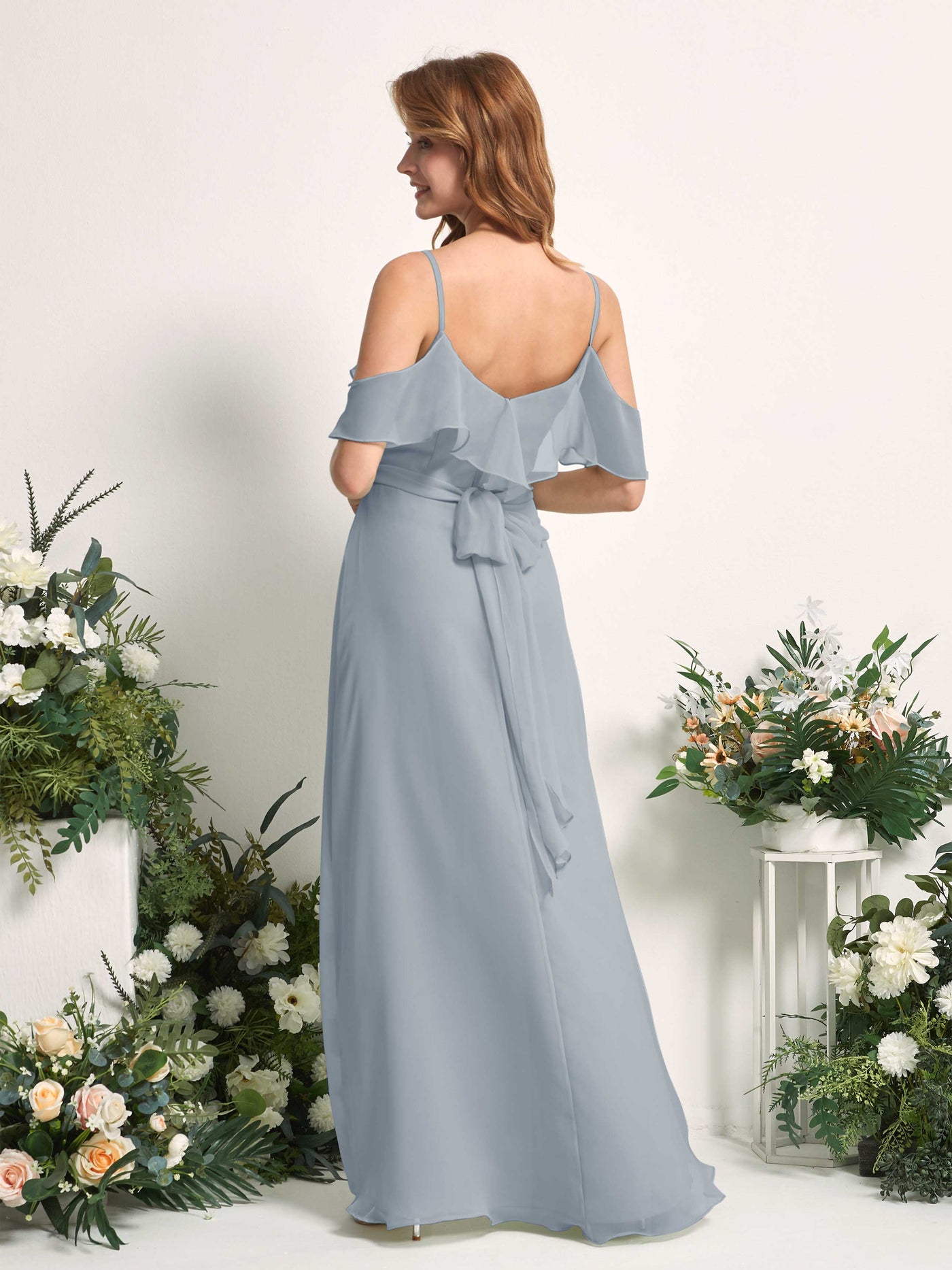 Carlyna Yvette A-Line Dusty Blue-Upgrade Bridesmaid Dress Maxi Sleeveless V-Neck Dress #color_dusty-blue-upgrade