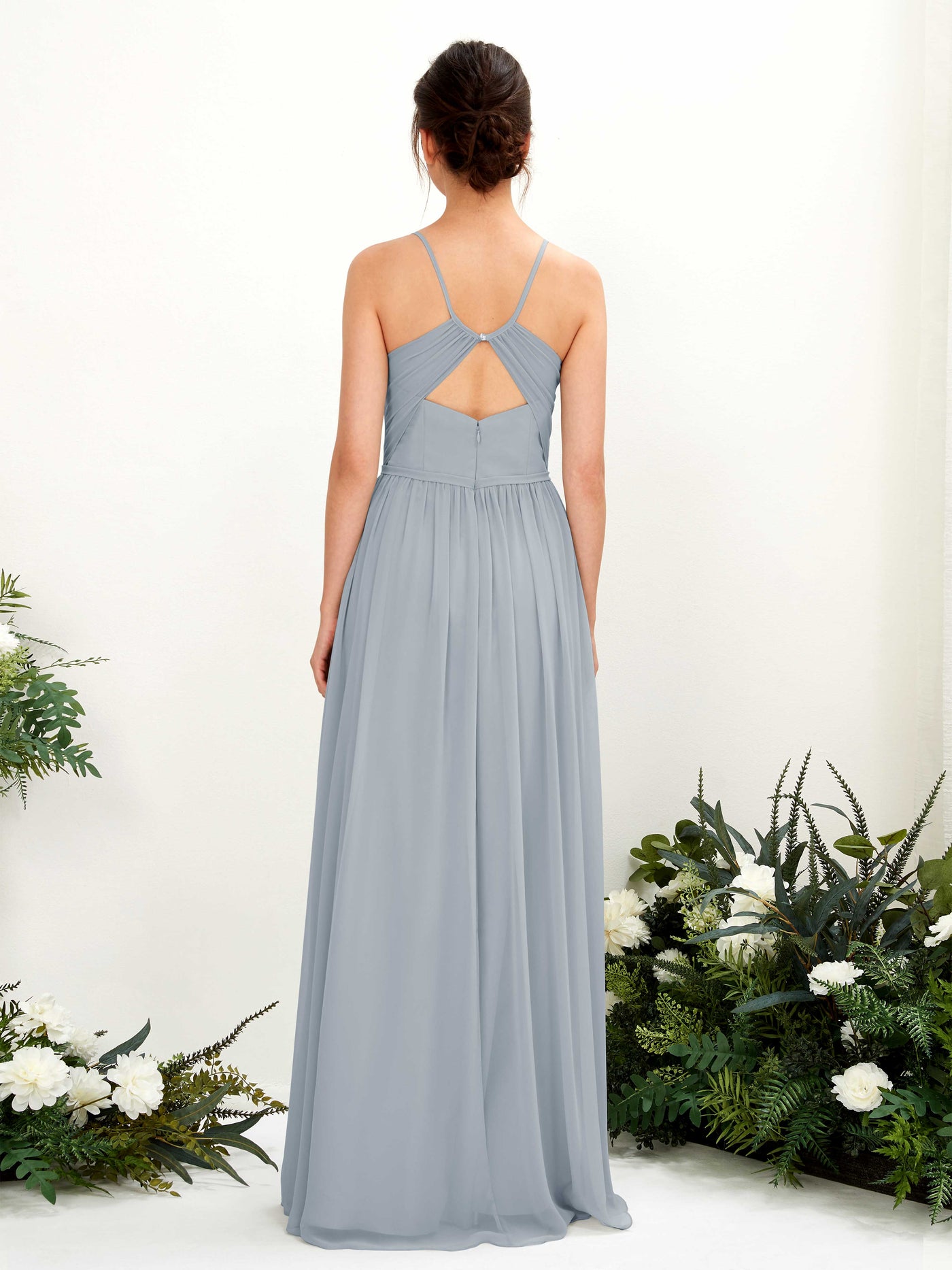 Carlyna Angela A-Line Dusty Blue-Upgrade Bridesmaid Dress Maxi Sleeveless V-Neck Dress #color_dusty-blue-upgrade