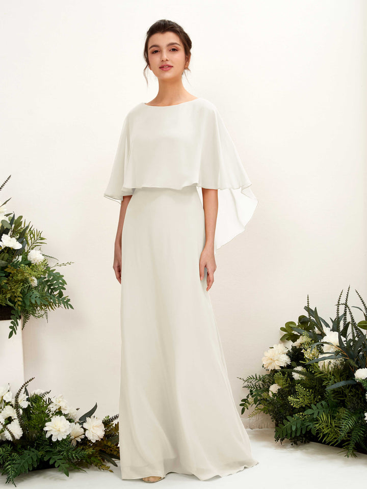 A-line Bateau Sleeveless Chiffon Bridesmaid Dress - Ivory (81222026)