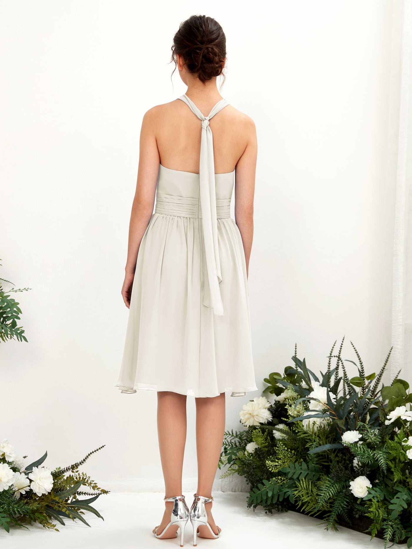 Halter Strapless Chiffon Bridesmaid Dress - Ivory (81222626)#color_ivory