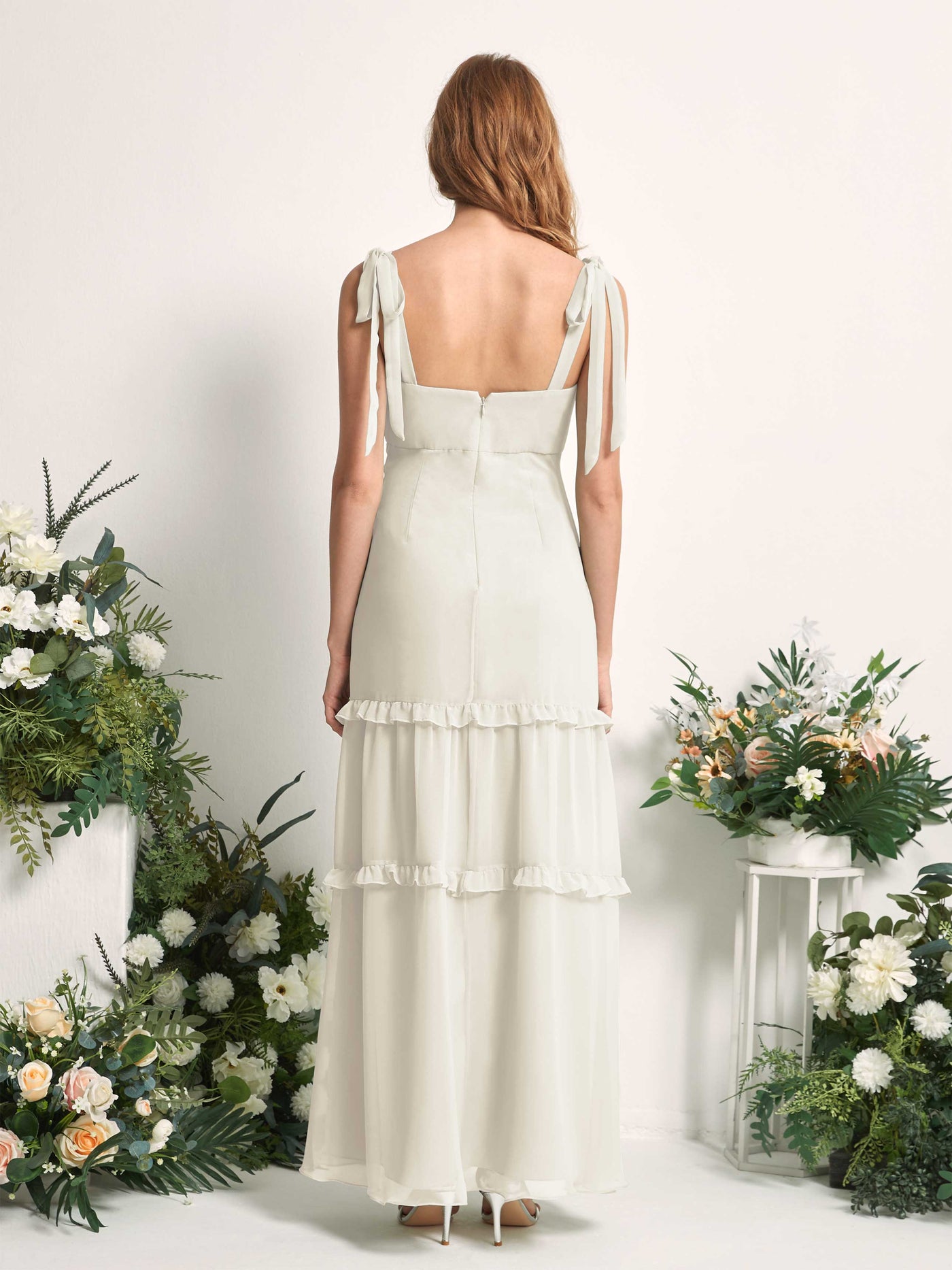 Carlyna Kaiya A-Line Ivory Bridesmaid Dress Maxi Sleeveless Straight Dress #color_ivory