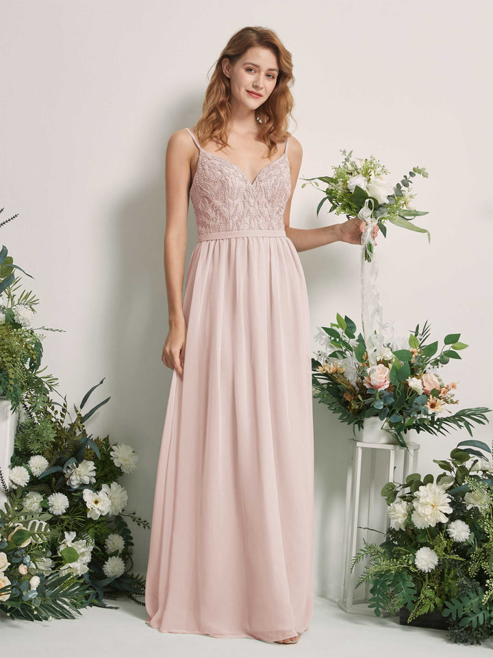 Biscotti Bridesmaid Dresses A-line Spaghetti-straps Sleeveless Chiffon Dresses (81226535)