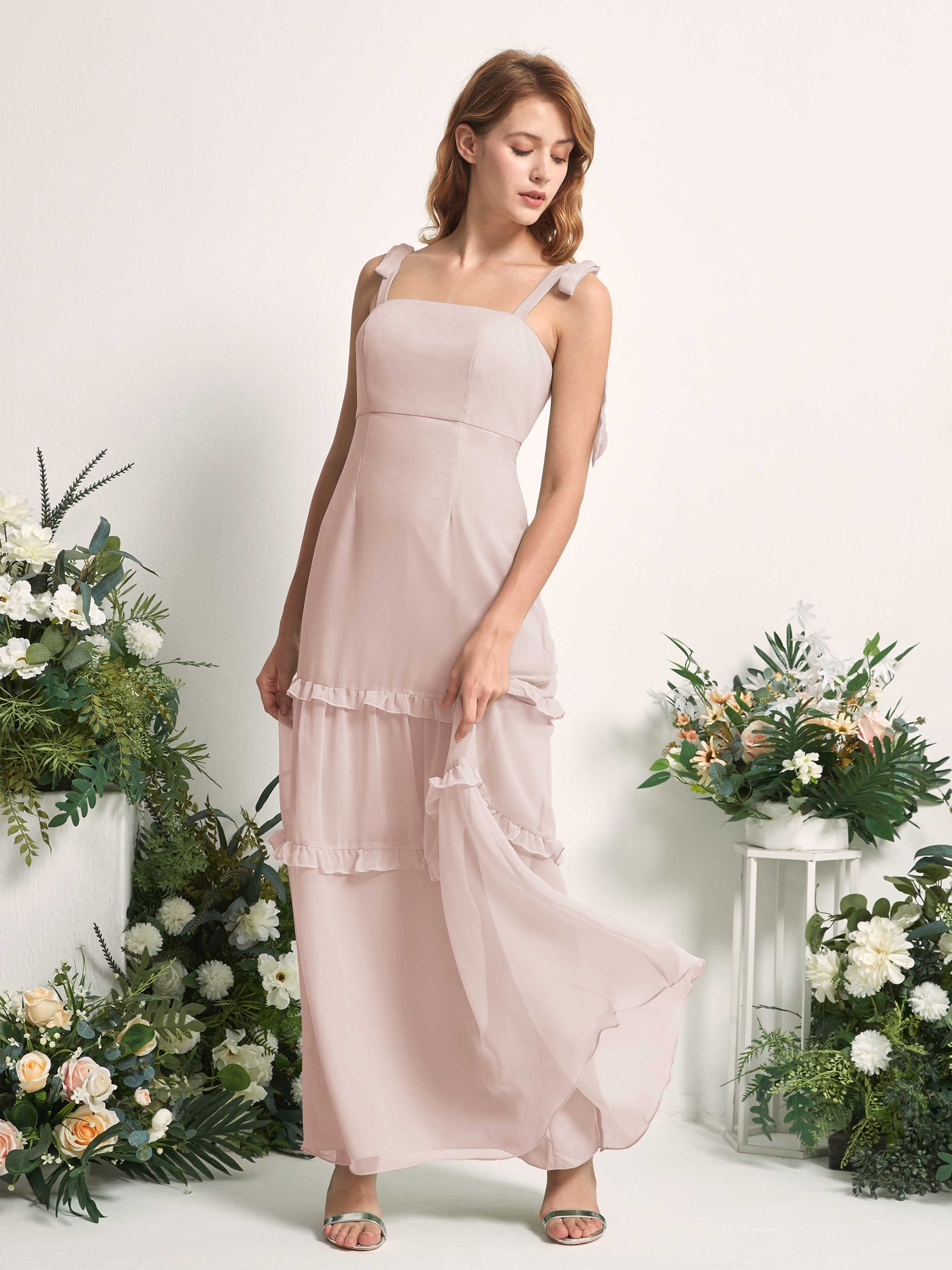 Carlyna Kaiya A-Line Biscotti Bridesmaid Dress Maxi Sleeveless Straight Dress #color_biscotti