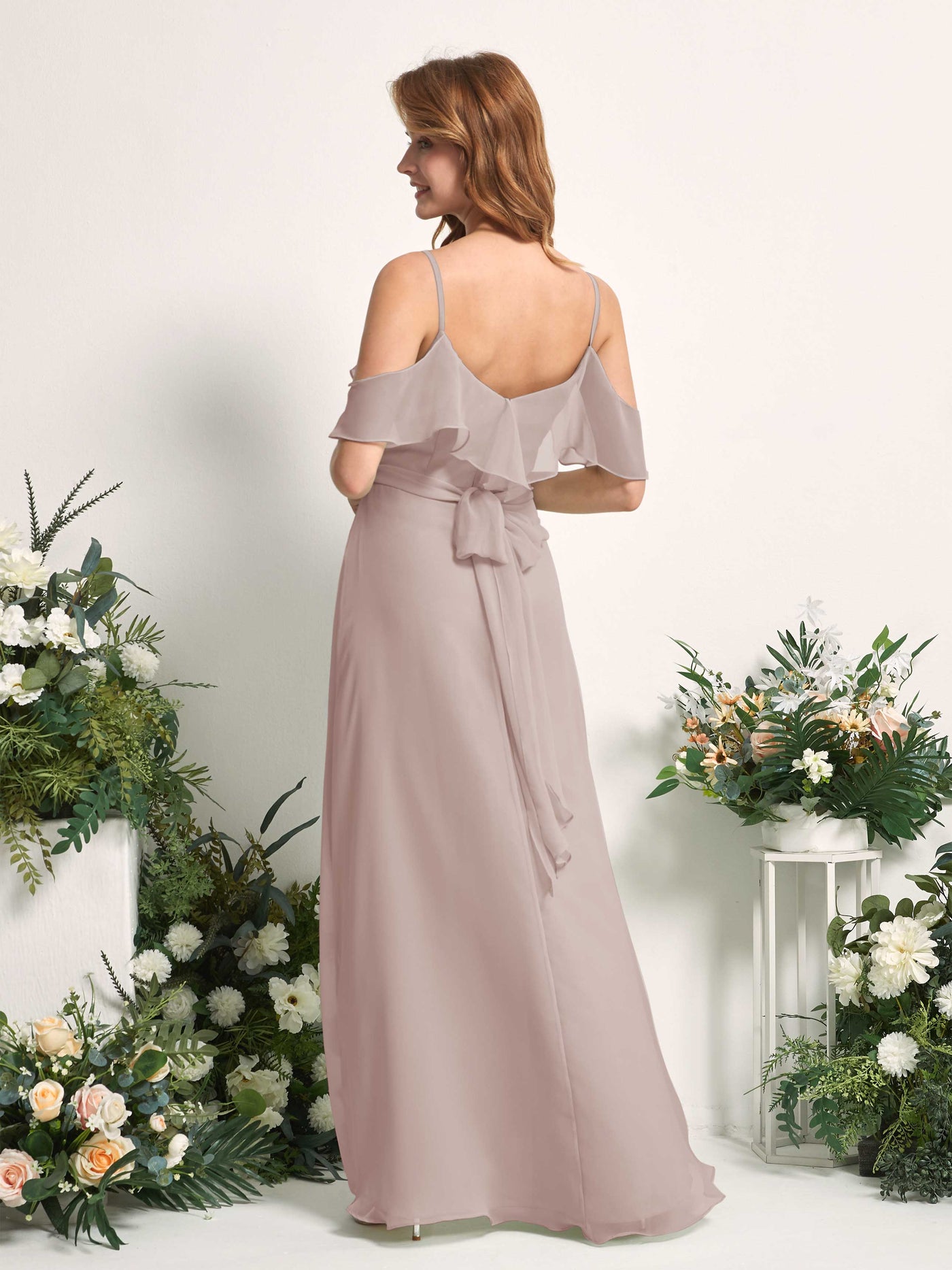 Carlyna Yvette A-Line Taupe Bridesmaid Dress Maxi Sleeveless V-Neck Dress #color_taupe