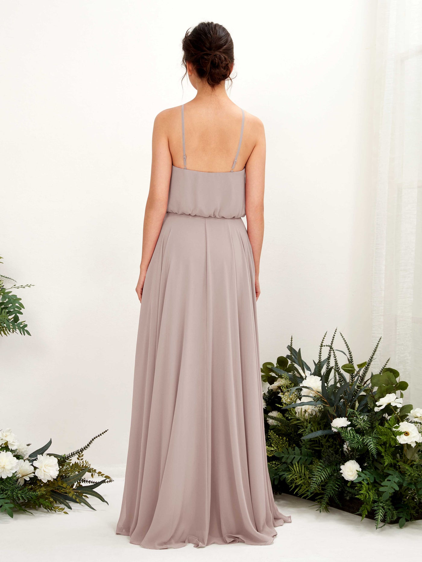 Bohemian Halter Spaghetti-straps Bridesmaid Dress - Taupe (81223424)#color_taupe