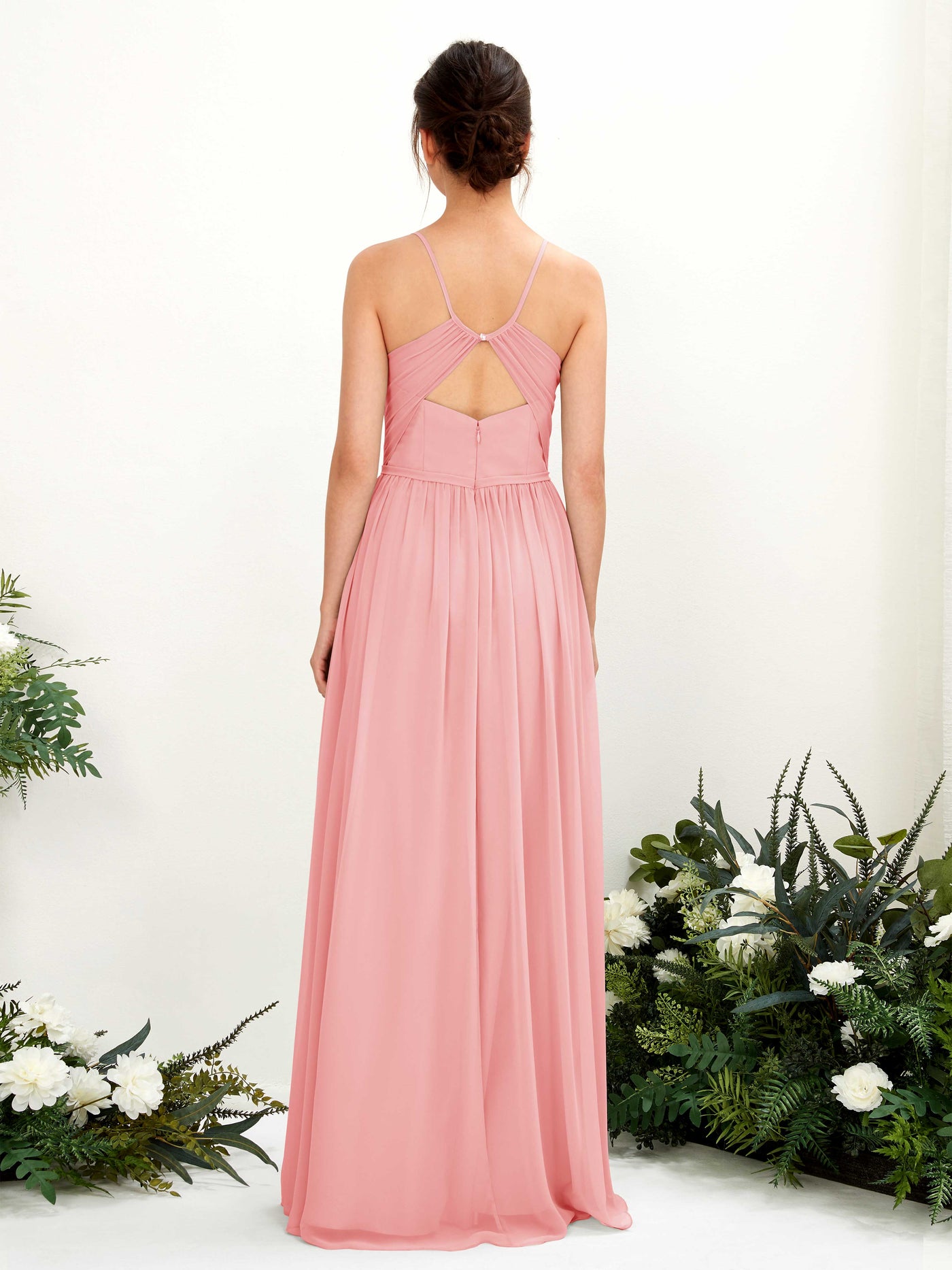 Carlyna Angela A-Line Ballet Pink Bridesmaid Dress Maxi Sleeveless V-Neck Dress #color_ballet-pink