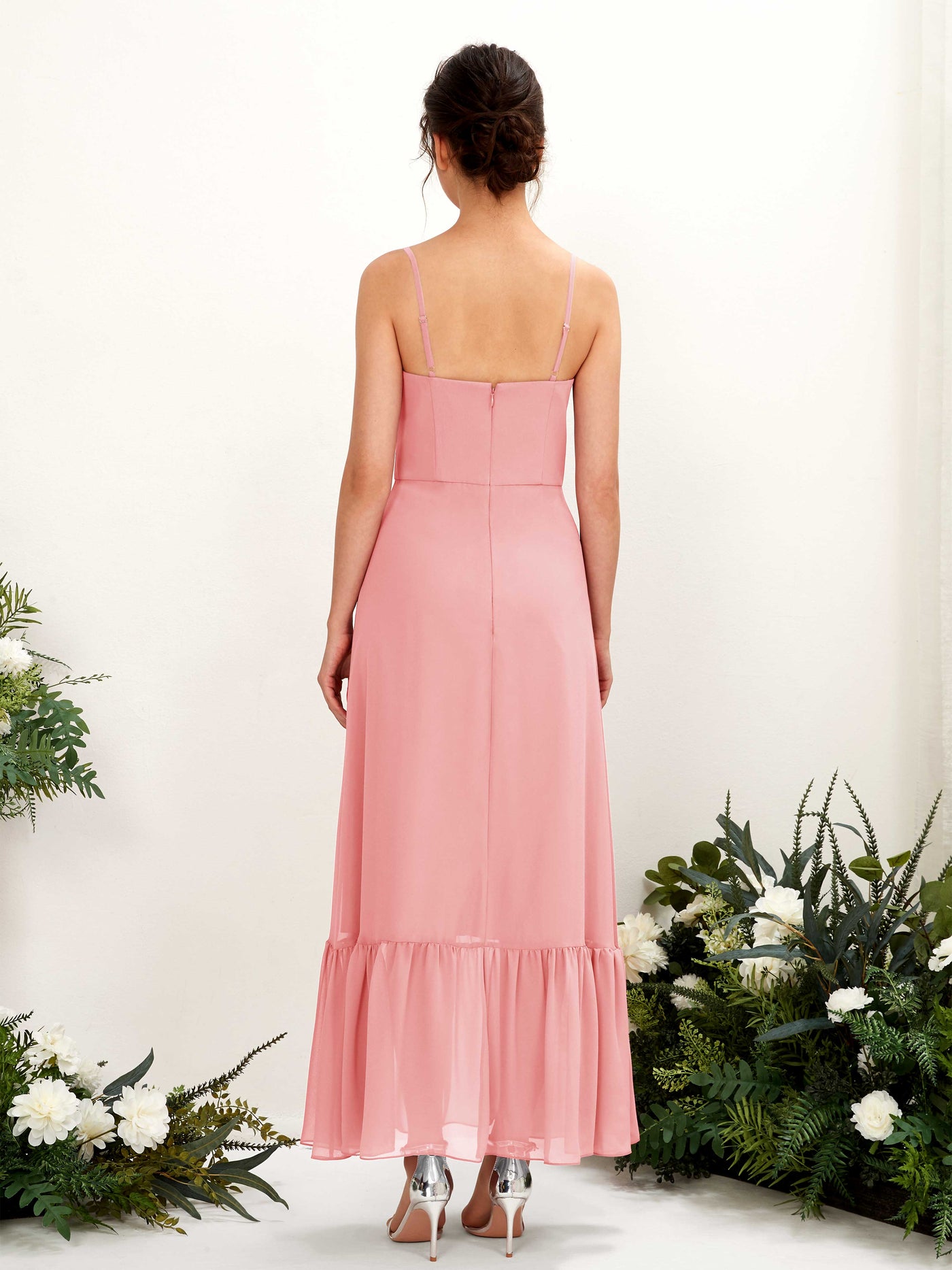 Spaghetti-straps Sweetheart Sleeveless Chiffon Bridesmaid Dress - Ballet Pink (81223040)#color_ballet-pink