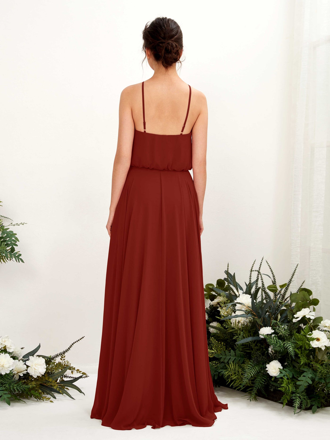 Bohemian Halter Spaghetti-straps Bridesmaid Dress - Rust (81223419)#color_rust