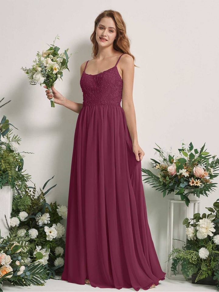 Chianti Bridesmaid Dresses A-line Spaghetti-straps Sleeveless Chiffon Dresses (83221234)