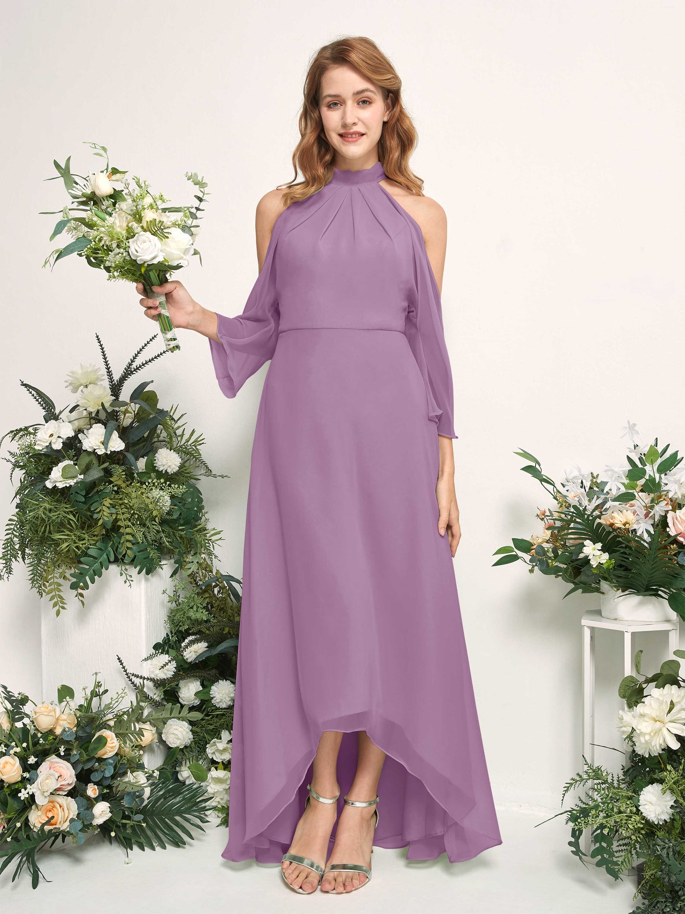 Carlyna Maxine A-Line Orchid Mist Bridesmaid Dress Maxi Sleeveless Round Neck Dress #color_orchid-mist