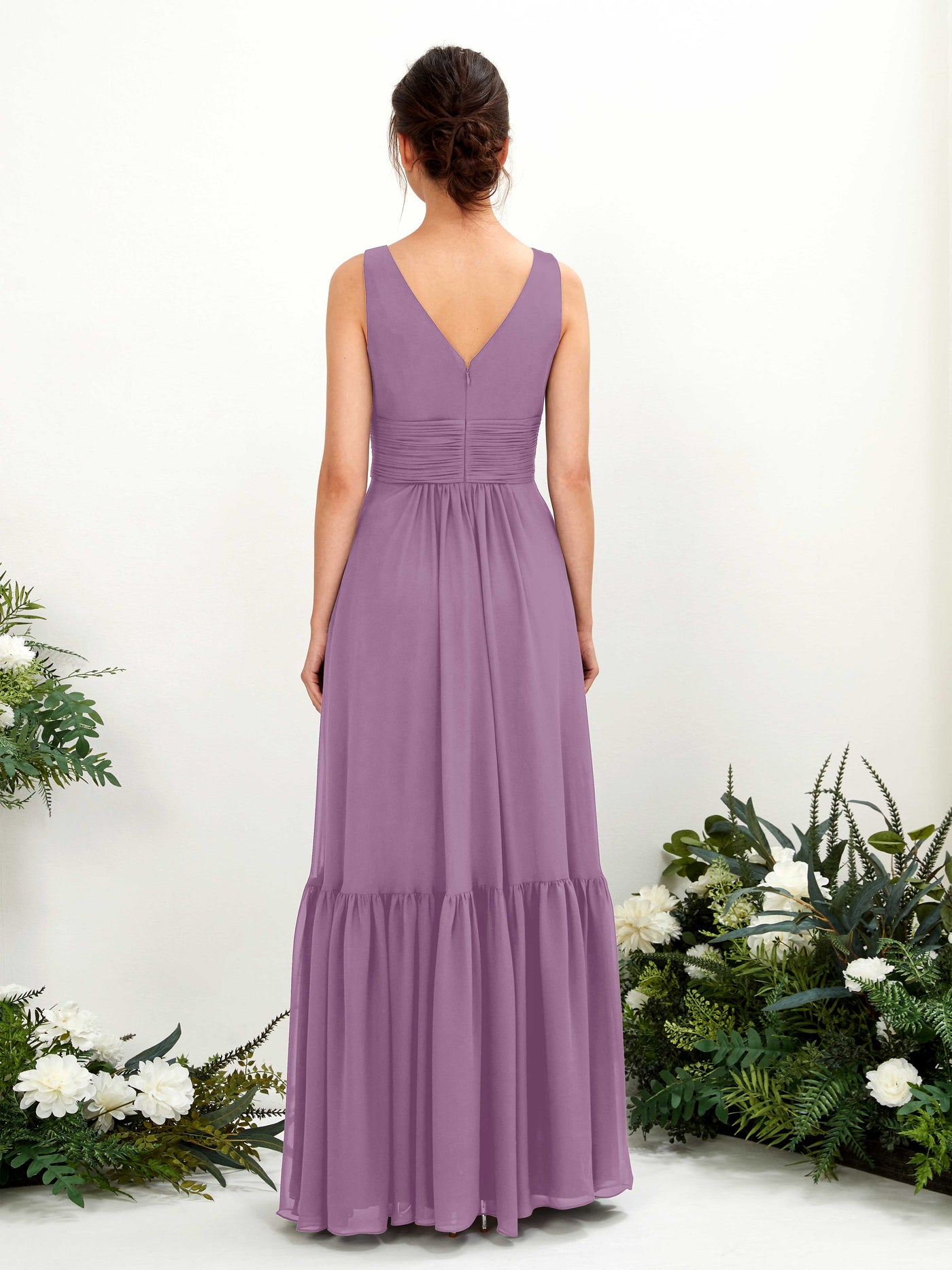 A-line Maternity Straps Sleeveless Chiffon Bridesmaid Dress - Orchid Mist (80223721)#color_orchid-mist