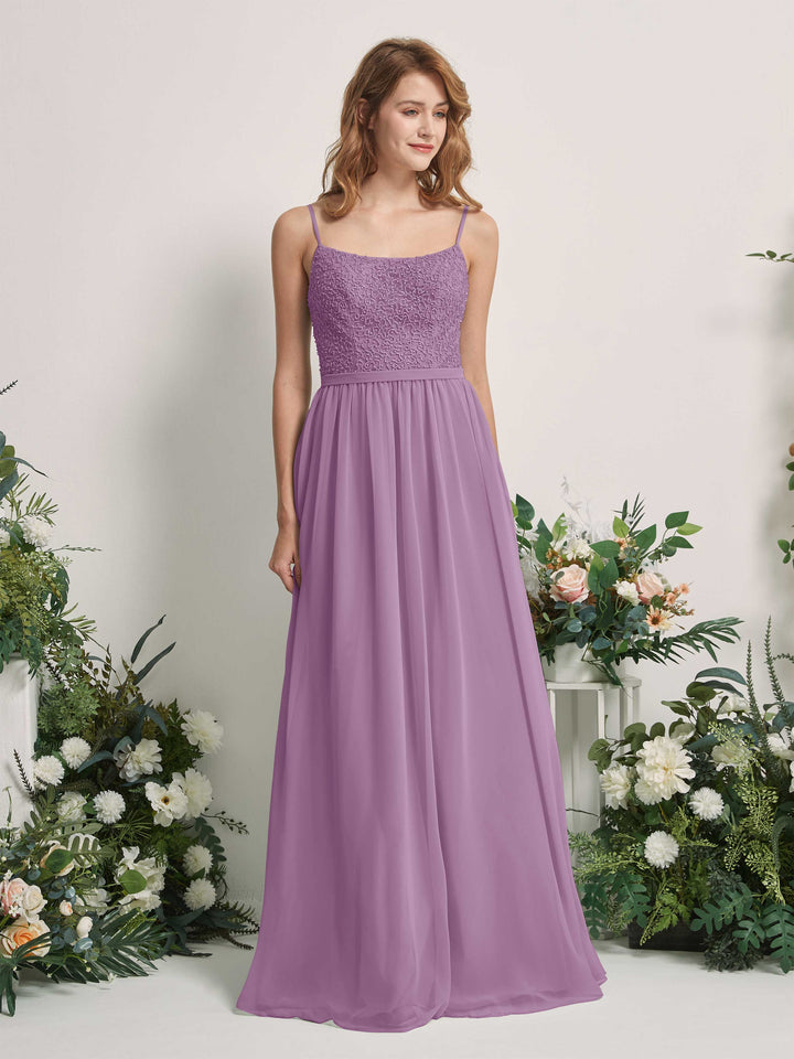 Orchid Mist Bridesmaid Dresses A-line Open back Spaghetti-straps Sleeveless Dresses (83220121)