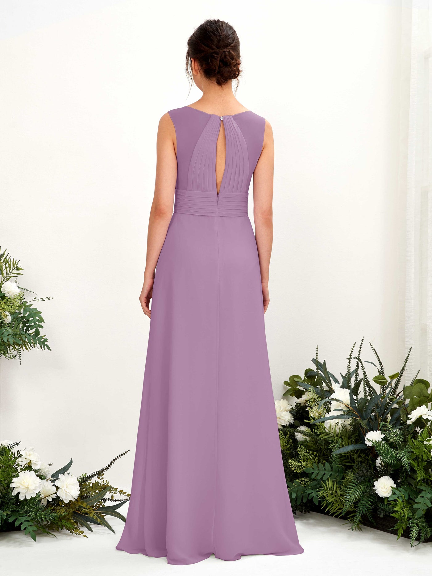 Carlyna Karen A-Line Orchid Mist Bridesmaid Dress Maxi Sleeveless V-Neck Dress #color_orchid-mist