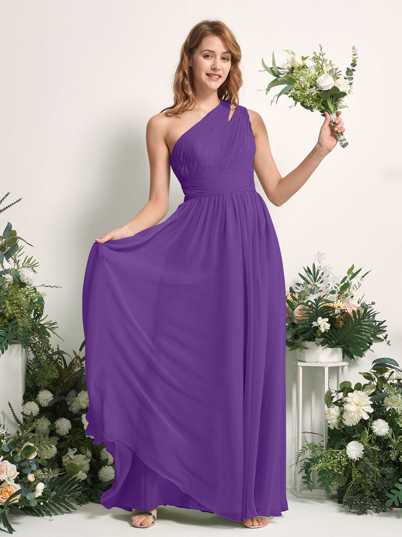 Carlyna Evelyn A-Line Regency Bridesmaid Dress Maxi Sleeveless One Shoulder Dress #color_regency