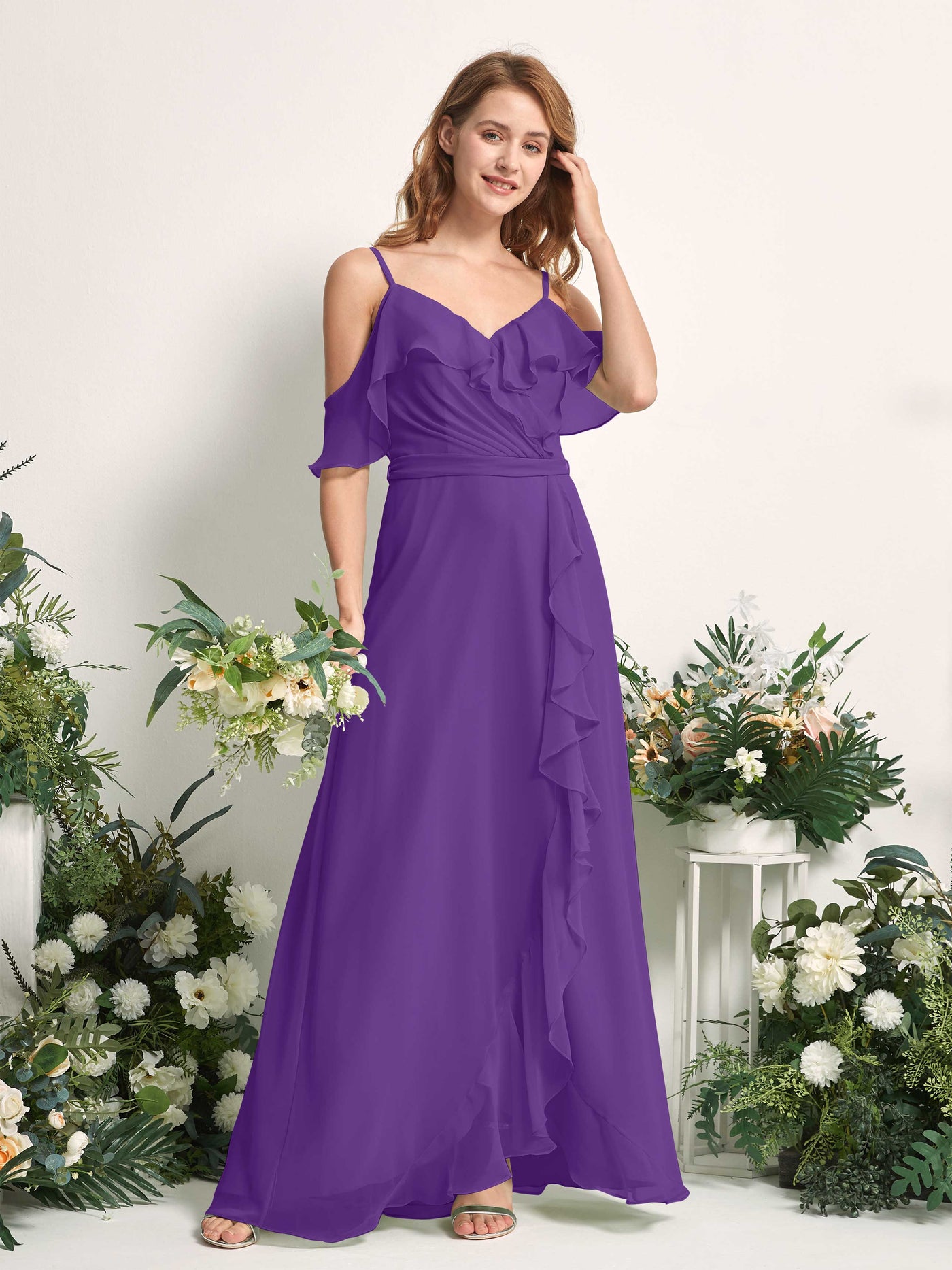 Carlyna Yvette A-Line Regency Bridesmaid Dress Maxi Sleeveless V-Neck Dress #color_regency