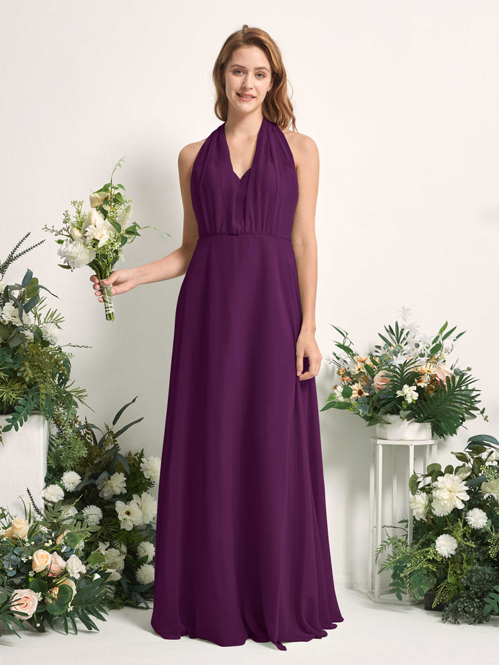 Carlyna Carolyn Convertible Grape Bridesmaid Dress Maxi Sleeveless Sweetheart Dress 